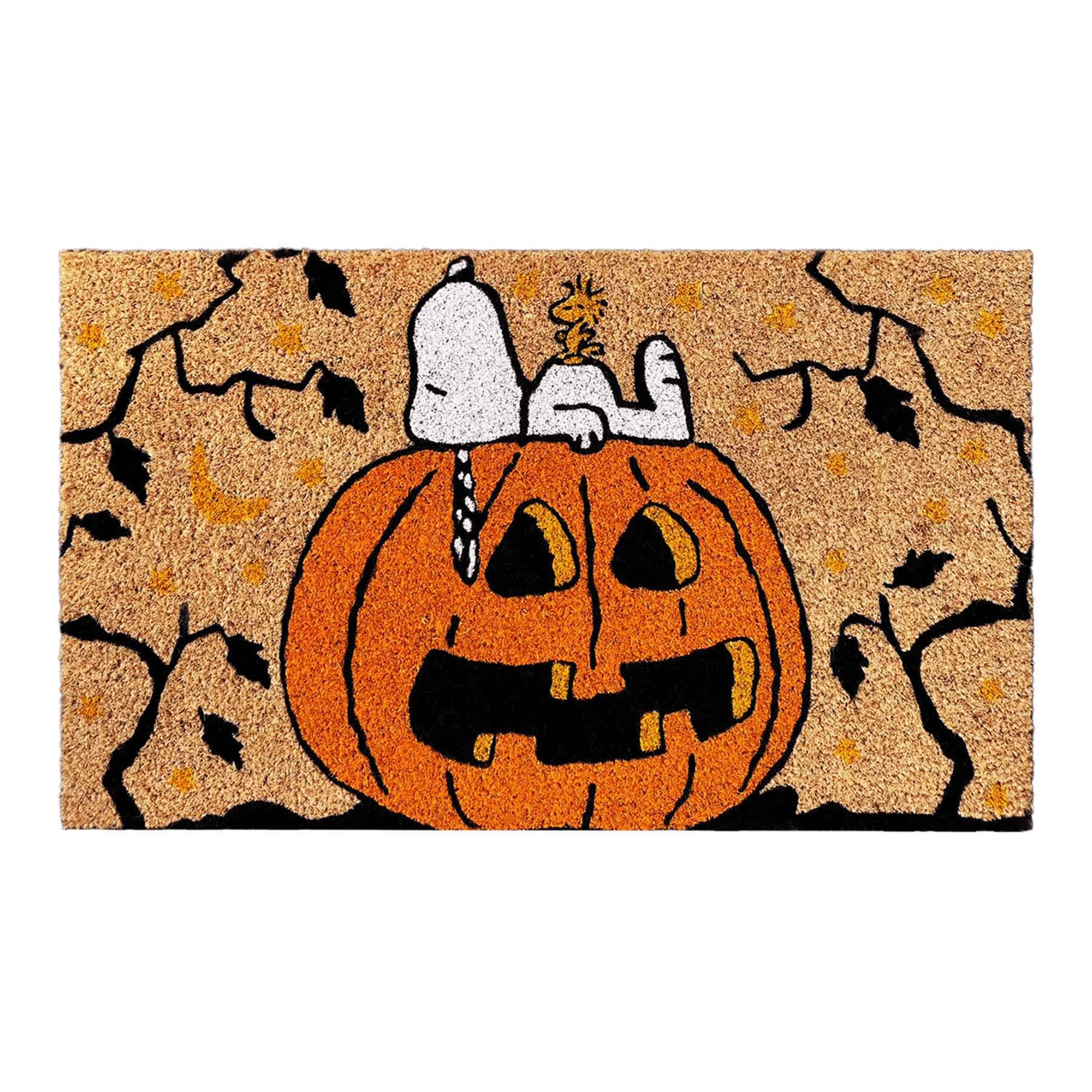 Snoopy Jack-o'-Lantern Coir Mat, 18x30