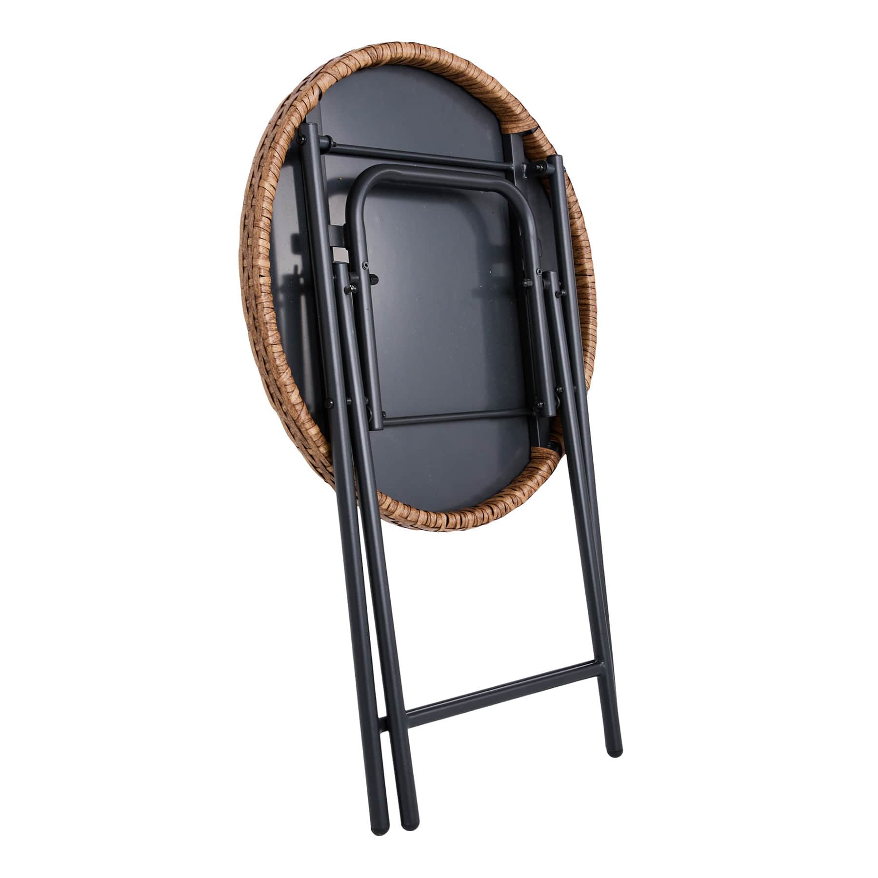 Found & Fable Wicker Top Folding Patio Table, Natural