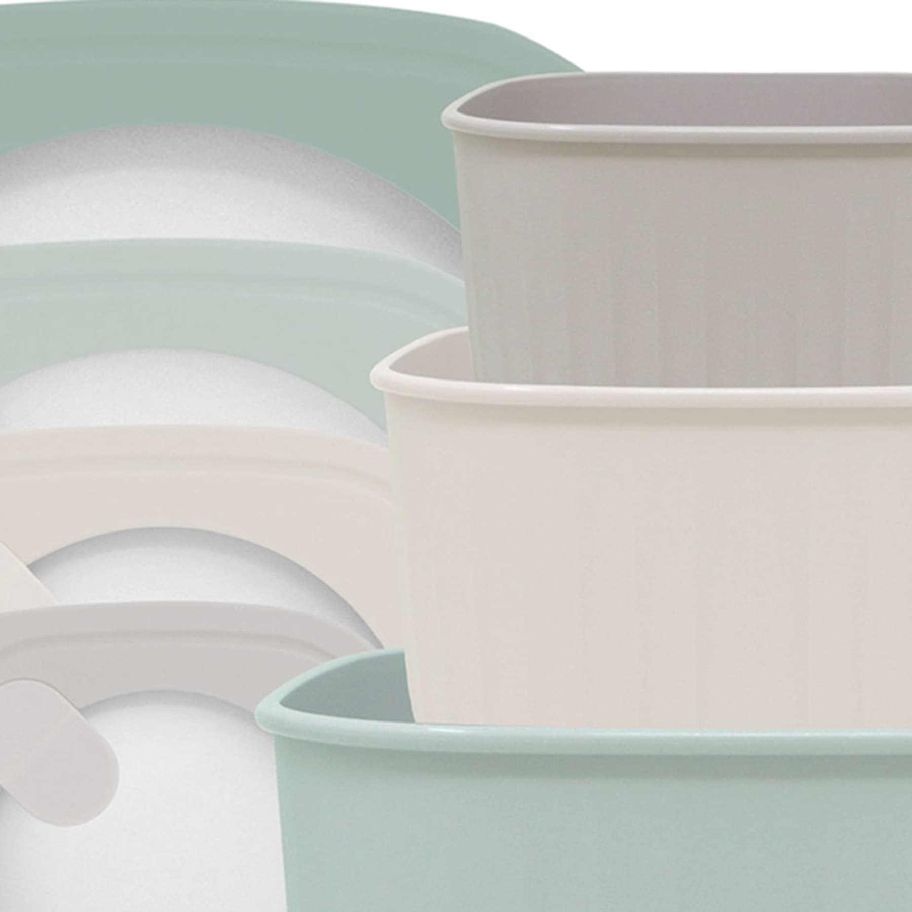 4-Piece Square Storage Bowl Containers, Green