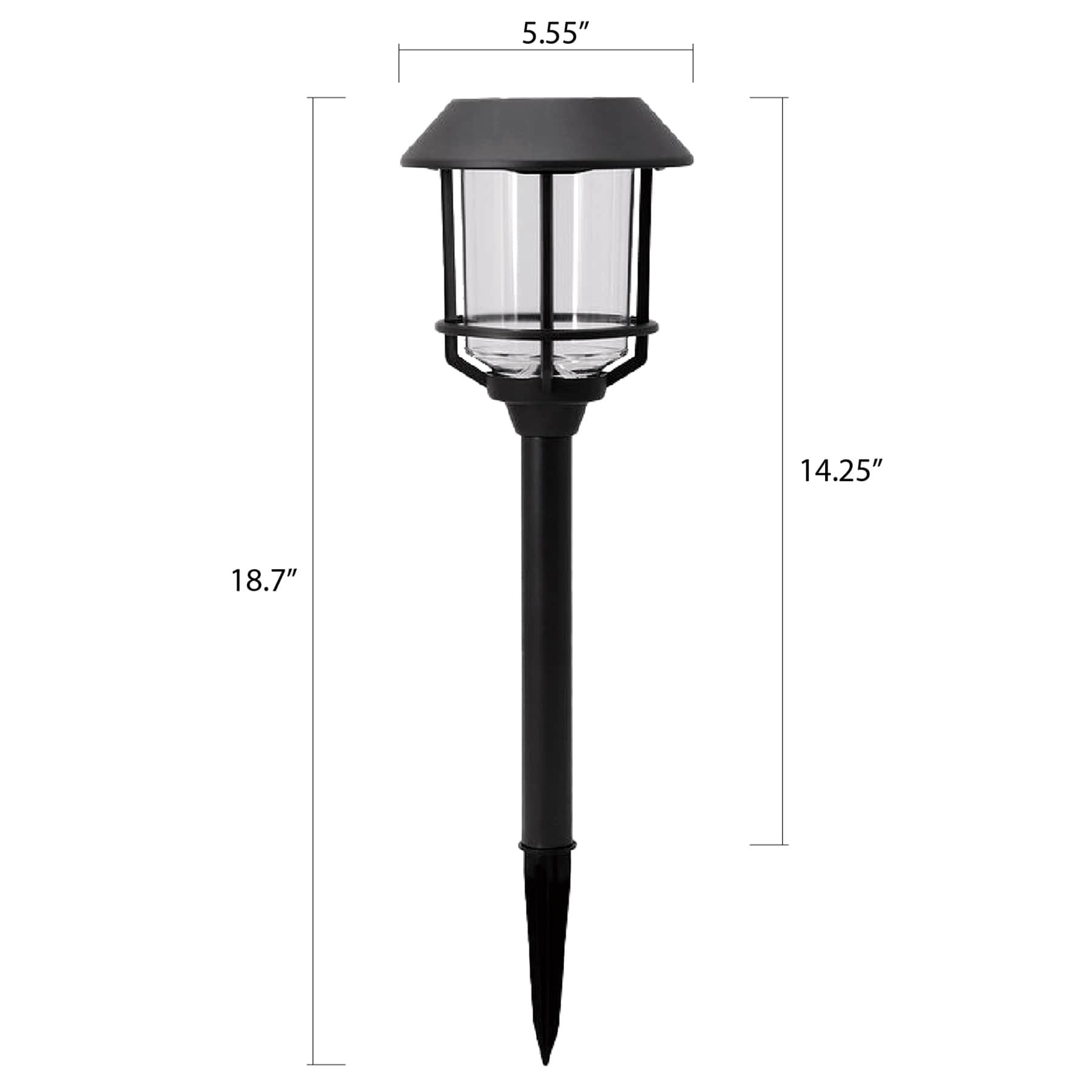 6-Pack 8-Lumen Solar Black Caged Pathway Lights