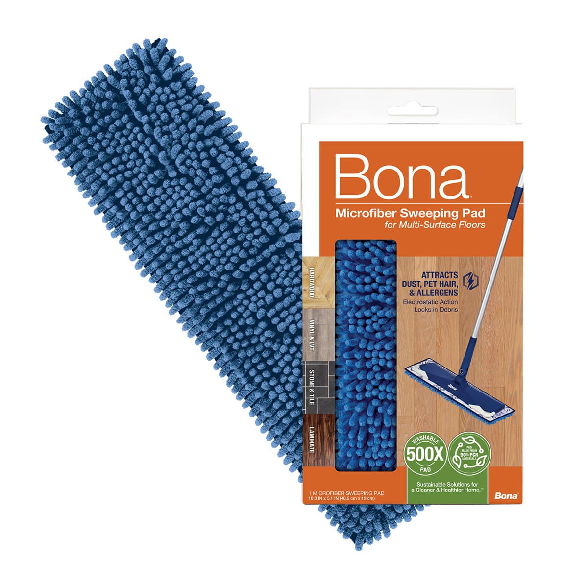 Bona 1-Count Microfiber Sweeping Pad