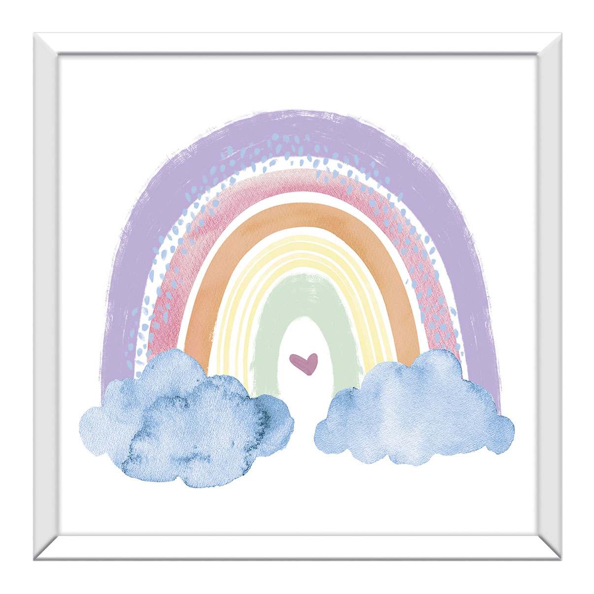 Glass Framed Rainbow Print Wall Art, 17"