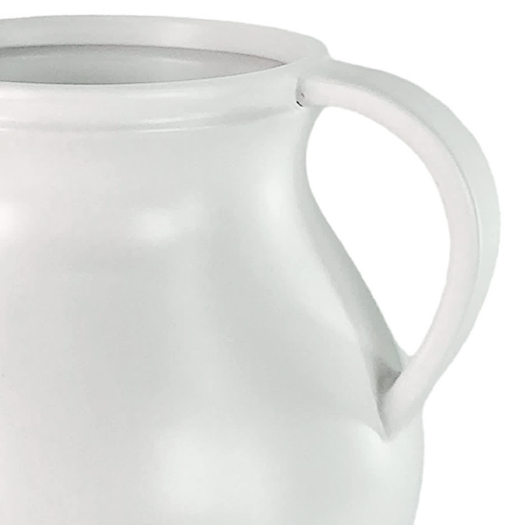 White Handle Ceramic Vase, 12"