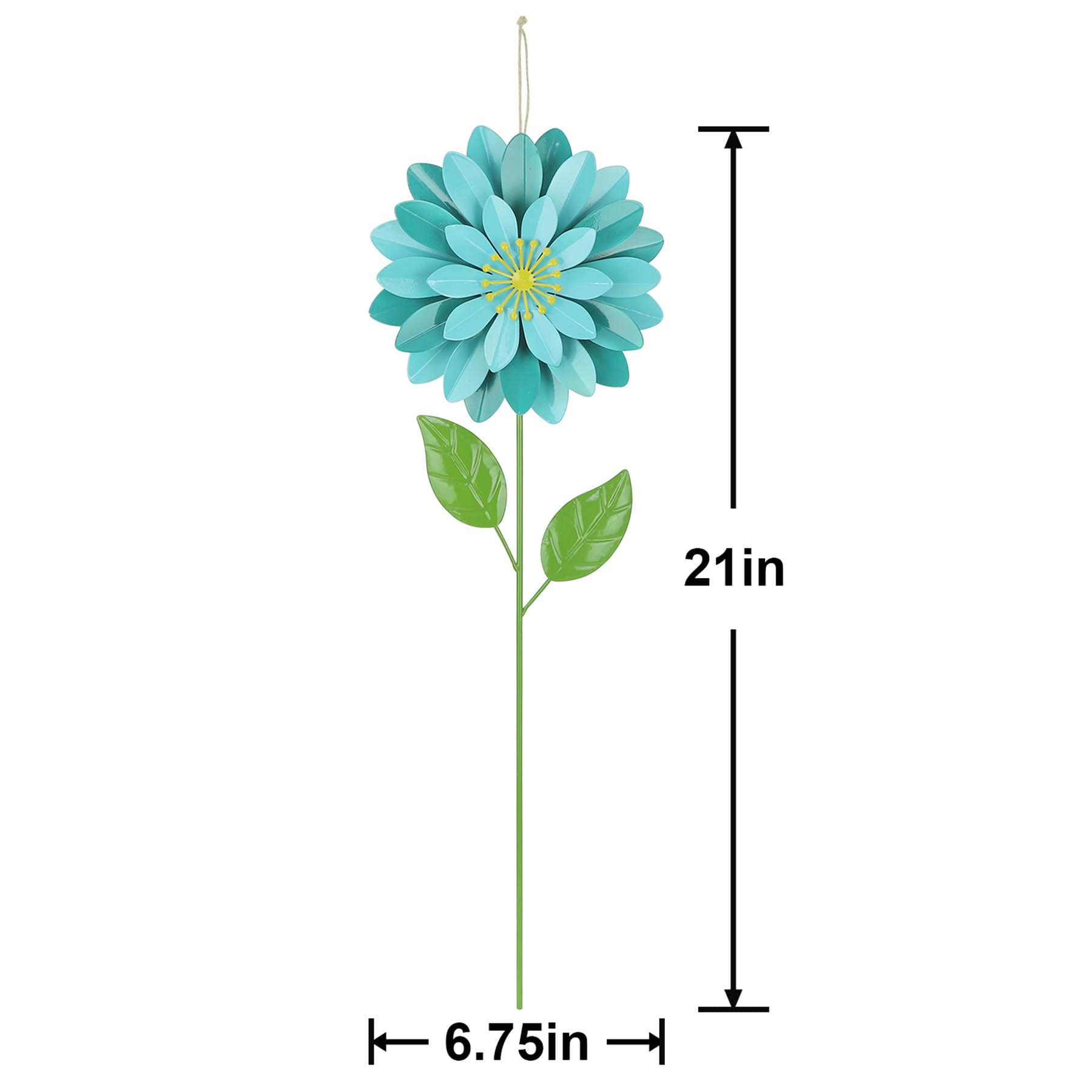 Oh Joy! Blue Metal Flower Yard Stake, 21"