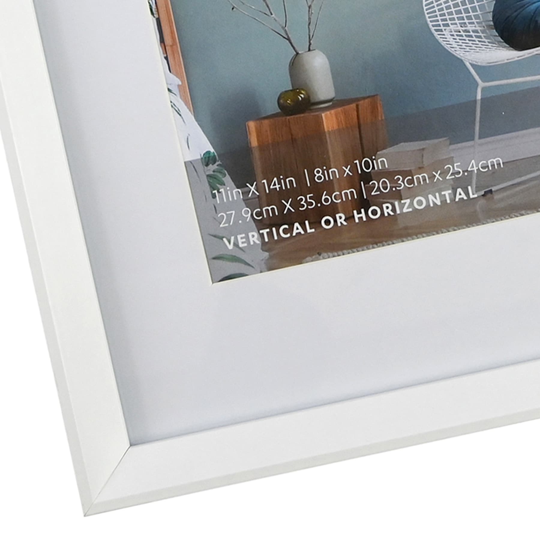 11x14 Matted to 8x10 Wall Frame, White