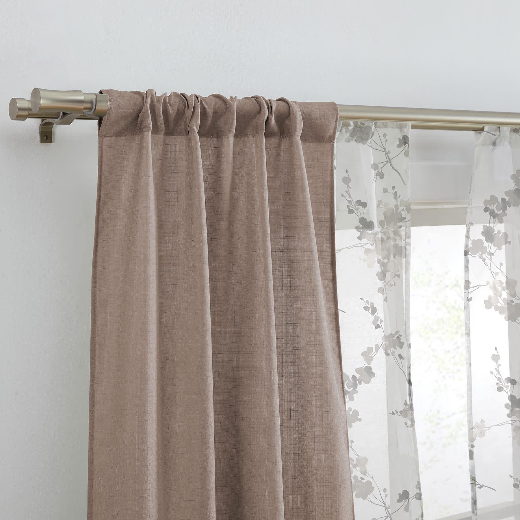 4-Pack Ryder & Greenwood Taupe Light Filtering Curtain Panels, 84"