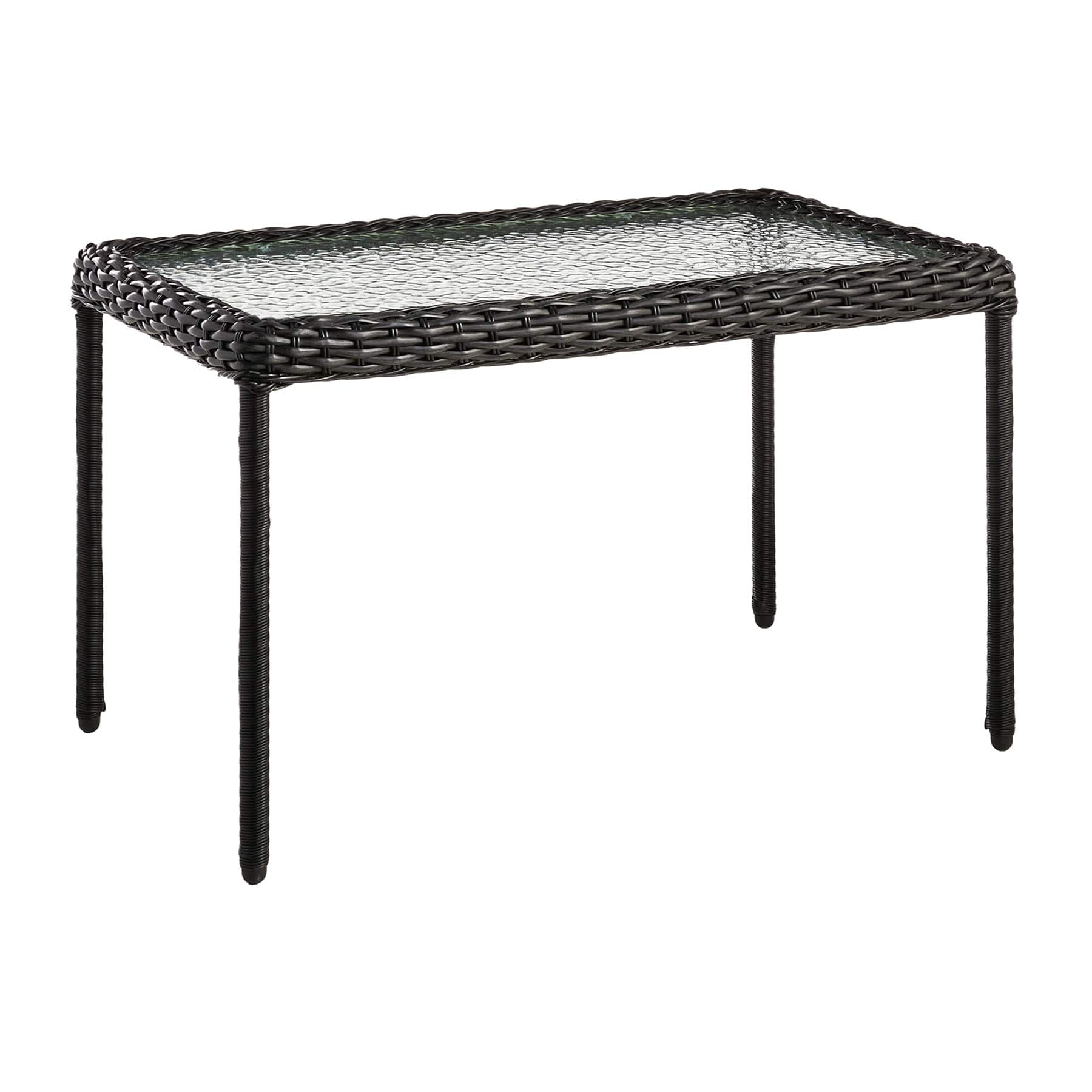 Providence Fairview Wicker Patio Coffee Table, Black