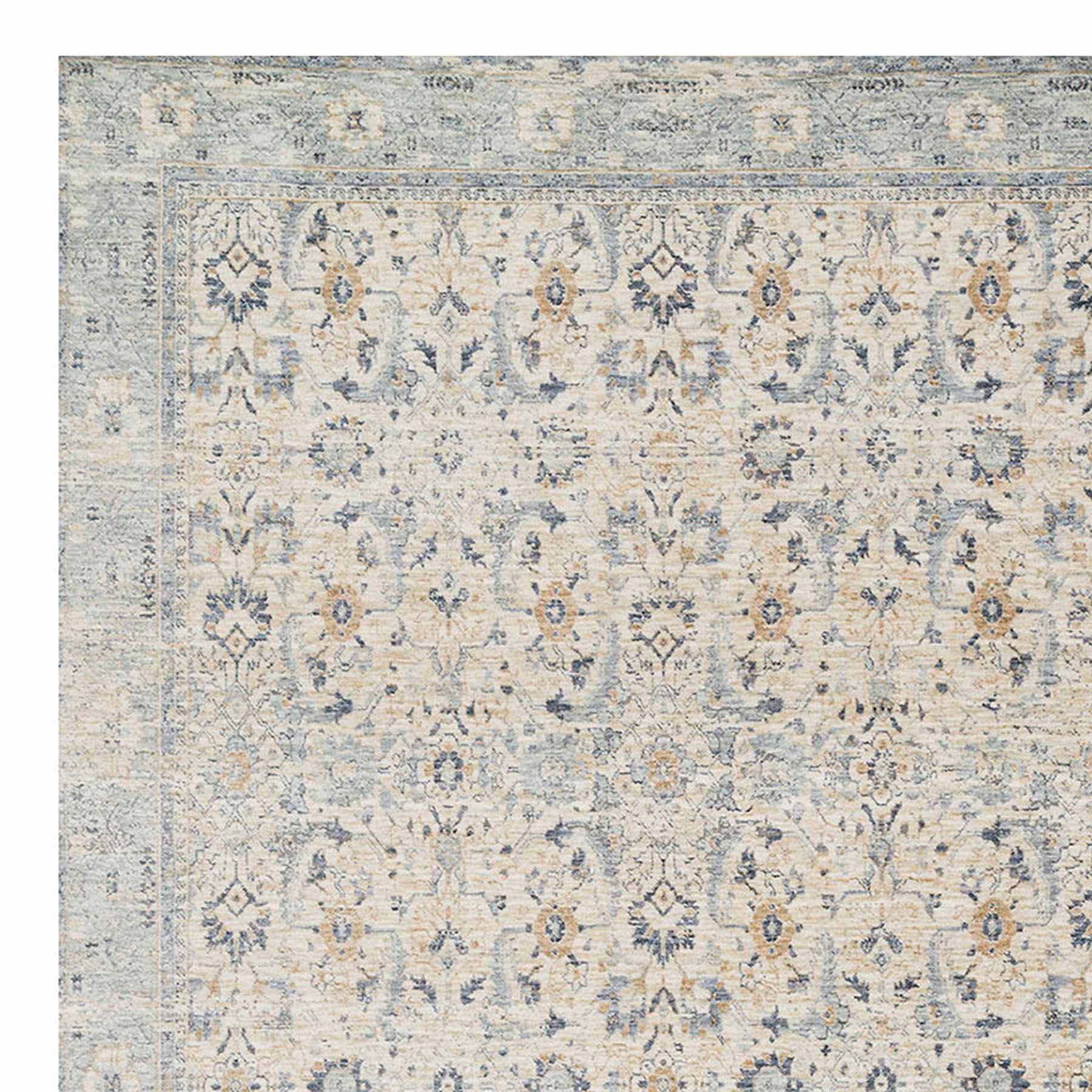 (A437) Honeybloom Penelope Distressed Look Grey Area Rug, 8x10