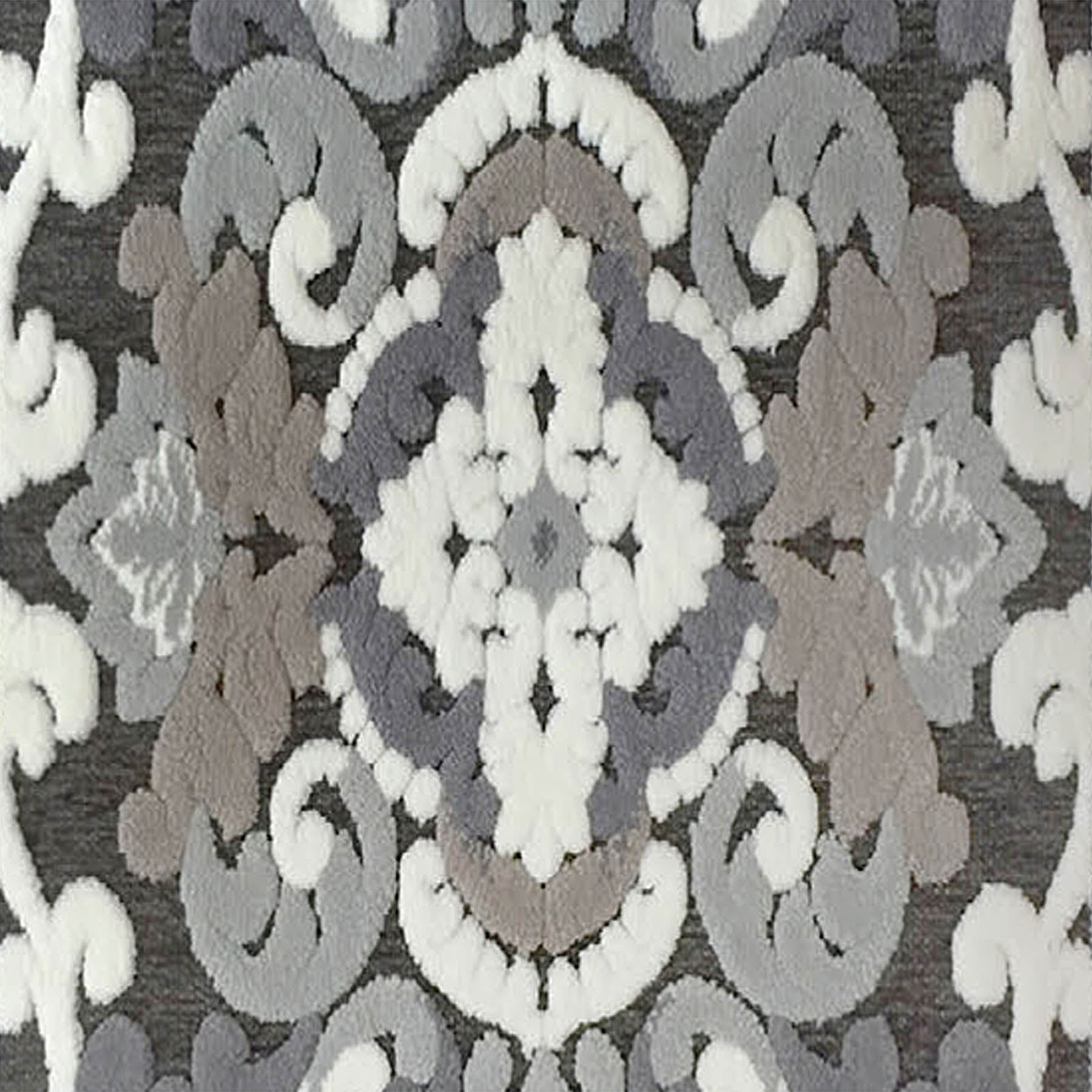 Arrington Grey & White Medallion Runner, 2x5