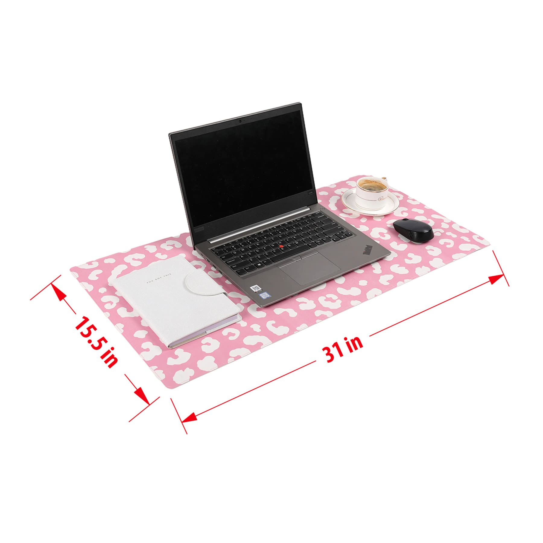Leopard Pink Desk Pad, 31X15.5