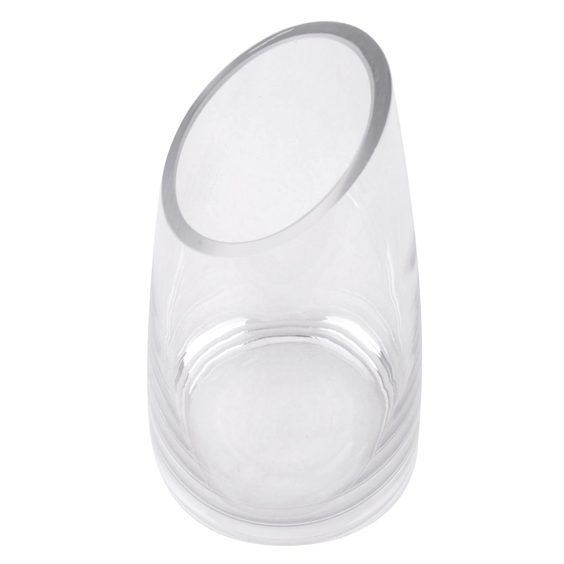 Clear Glass Candle Holder, 7.5"