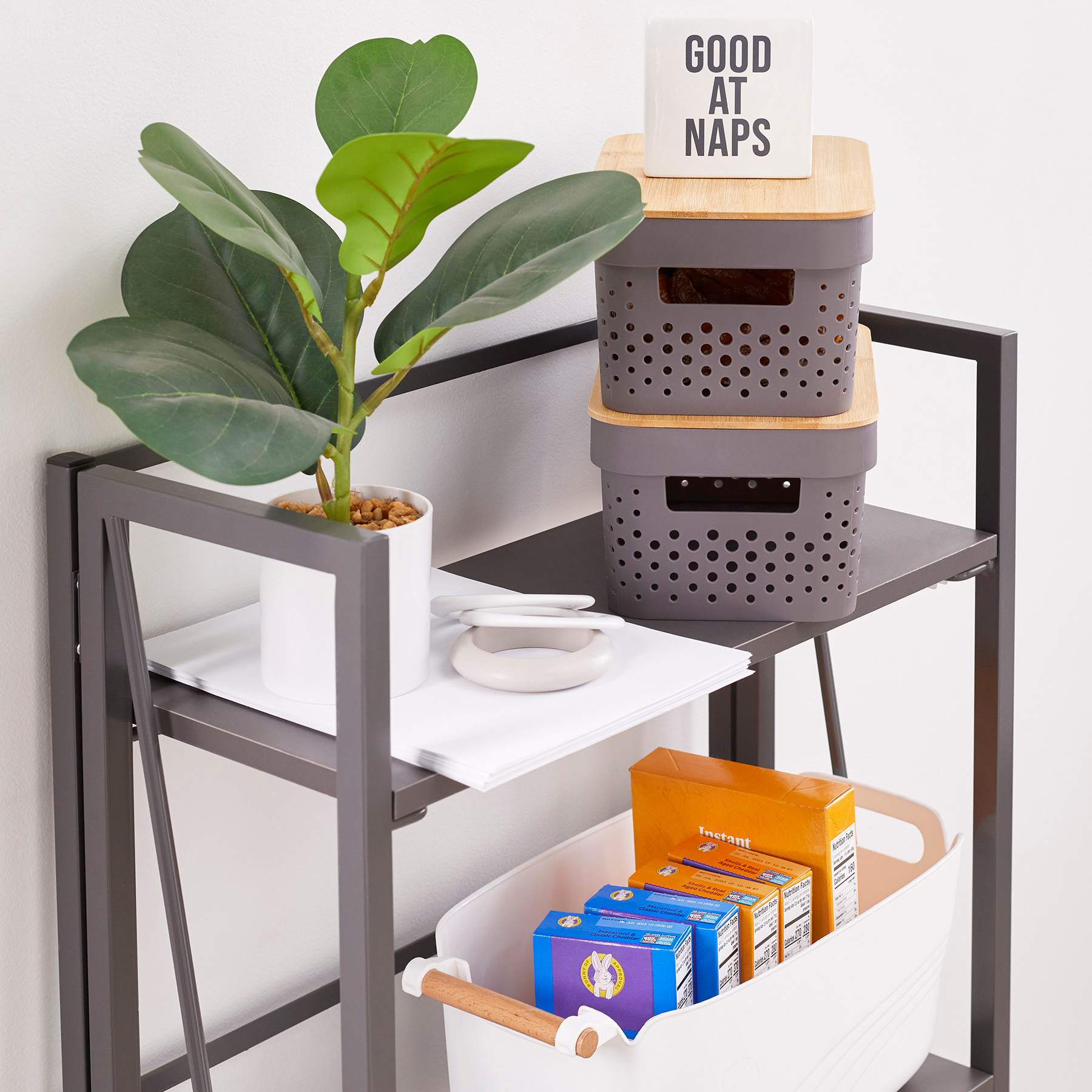 3-Tier Vienna Folding Bookshelf, Grey
