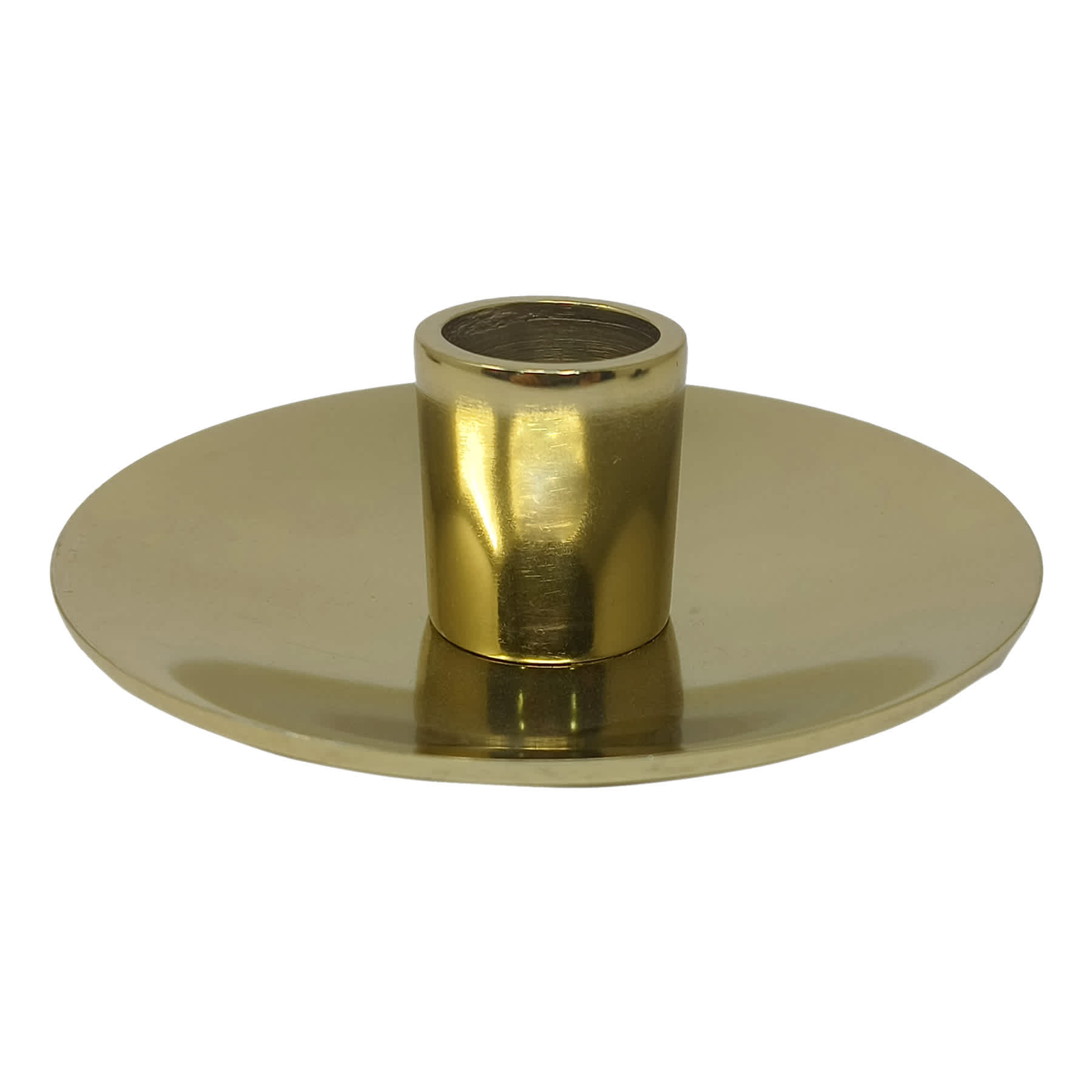 Antique Gold Plate Taper Candle Holder, 4"