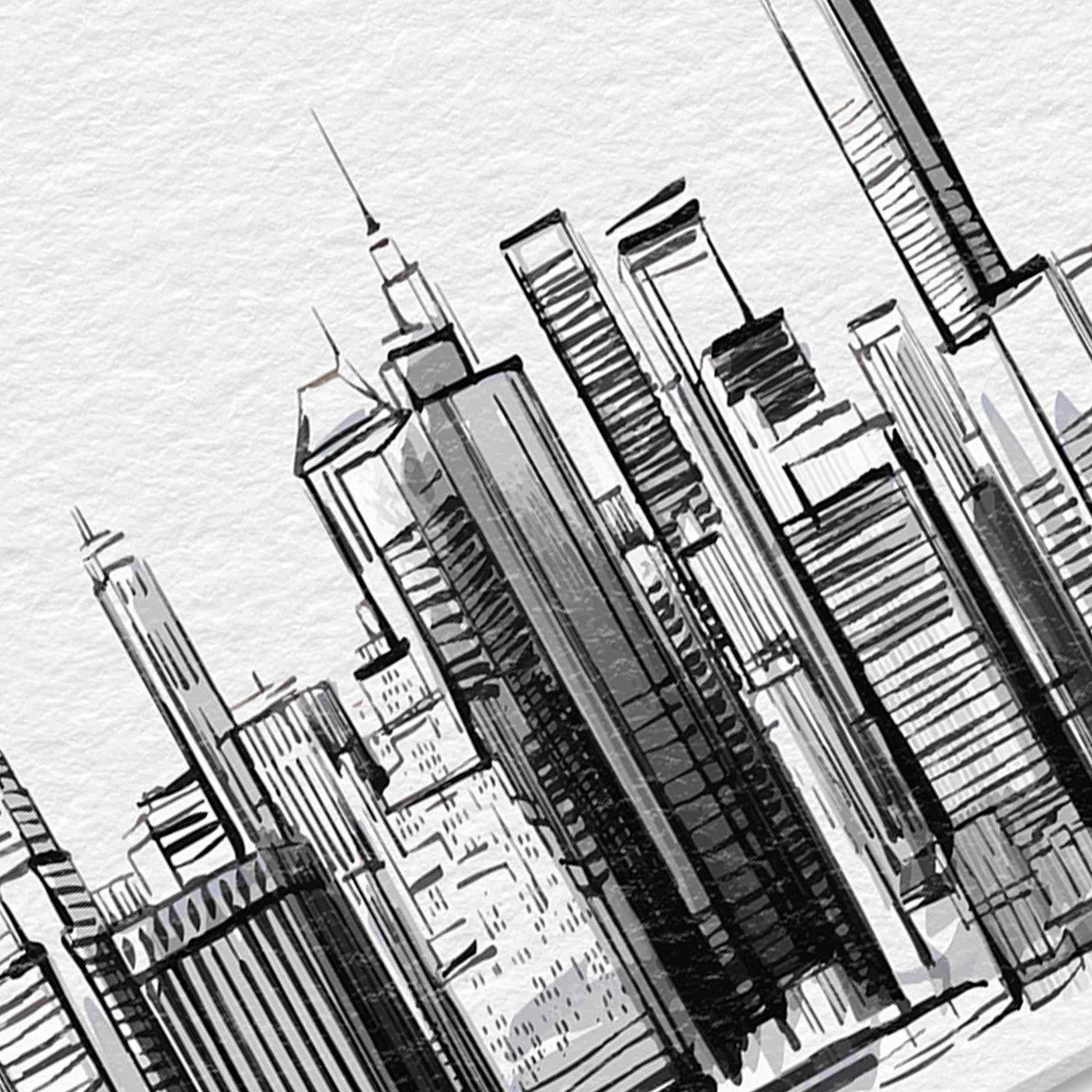 Cityscape Canvas Wall Art, 12x24