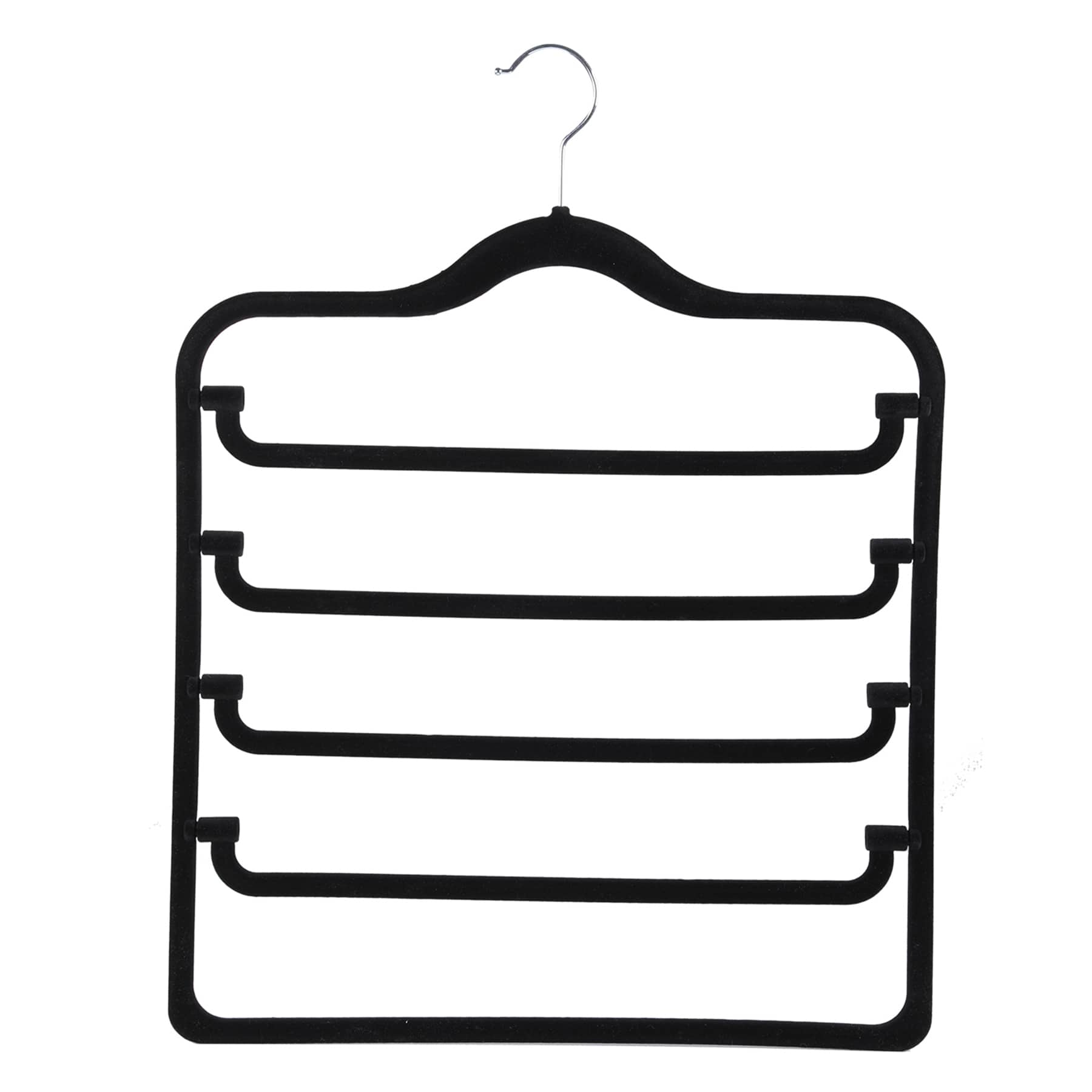 4-Tier Velvet Pant Hanger, Black