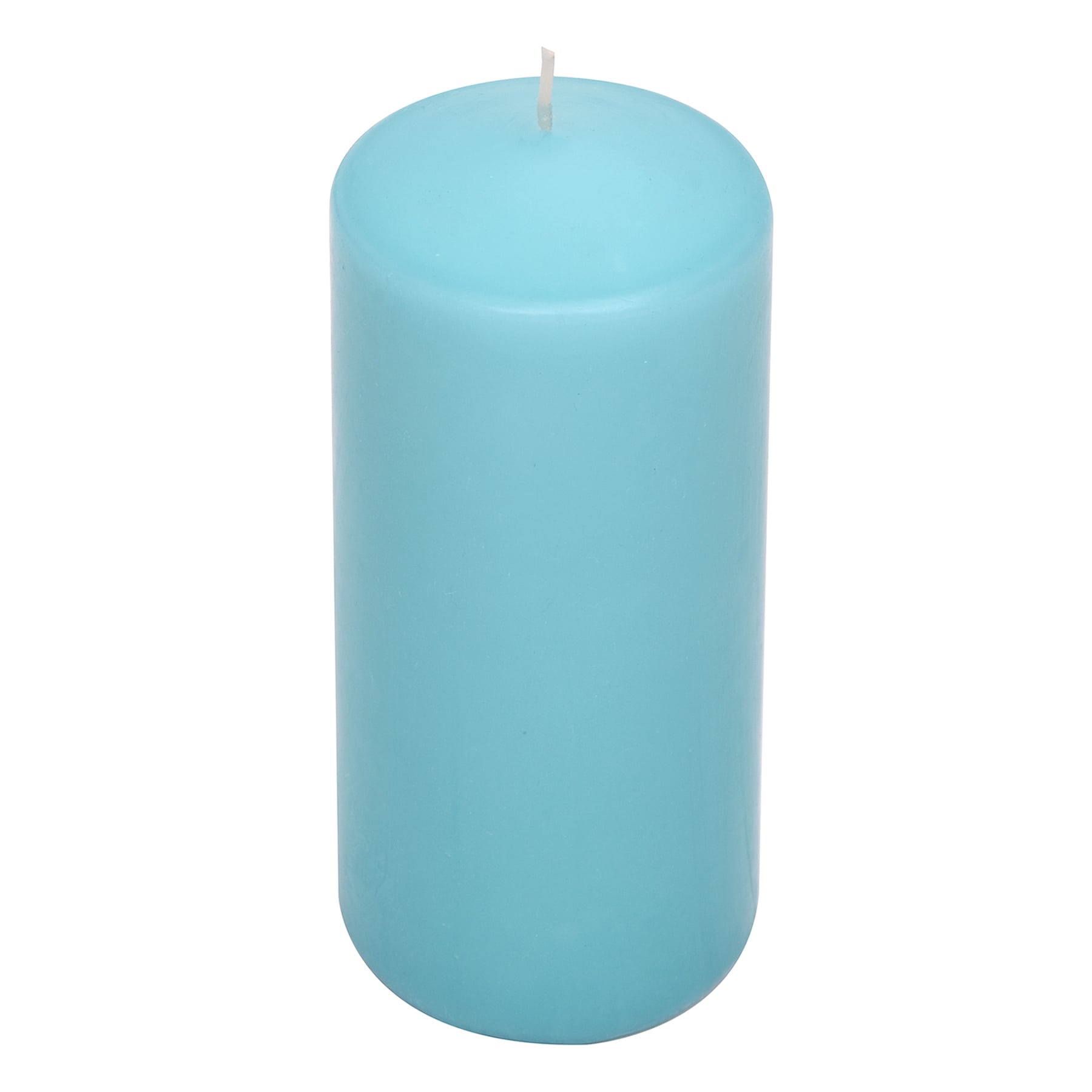 Aqua Unscented Overdip Pillar Candle, 3x6