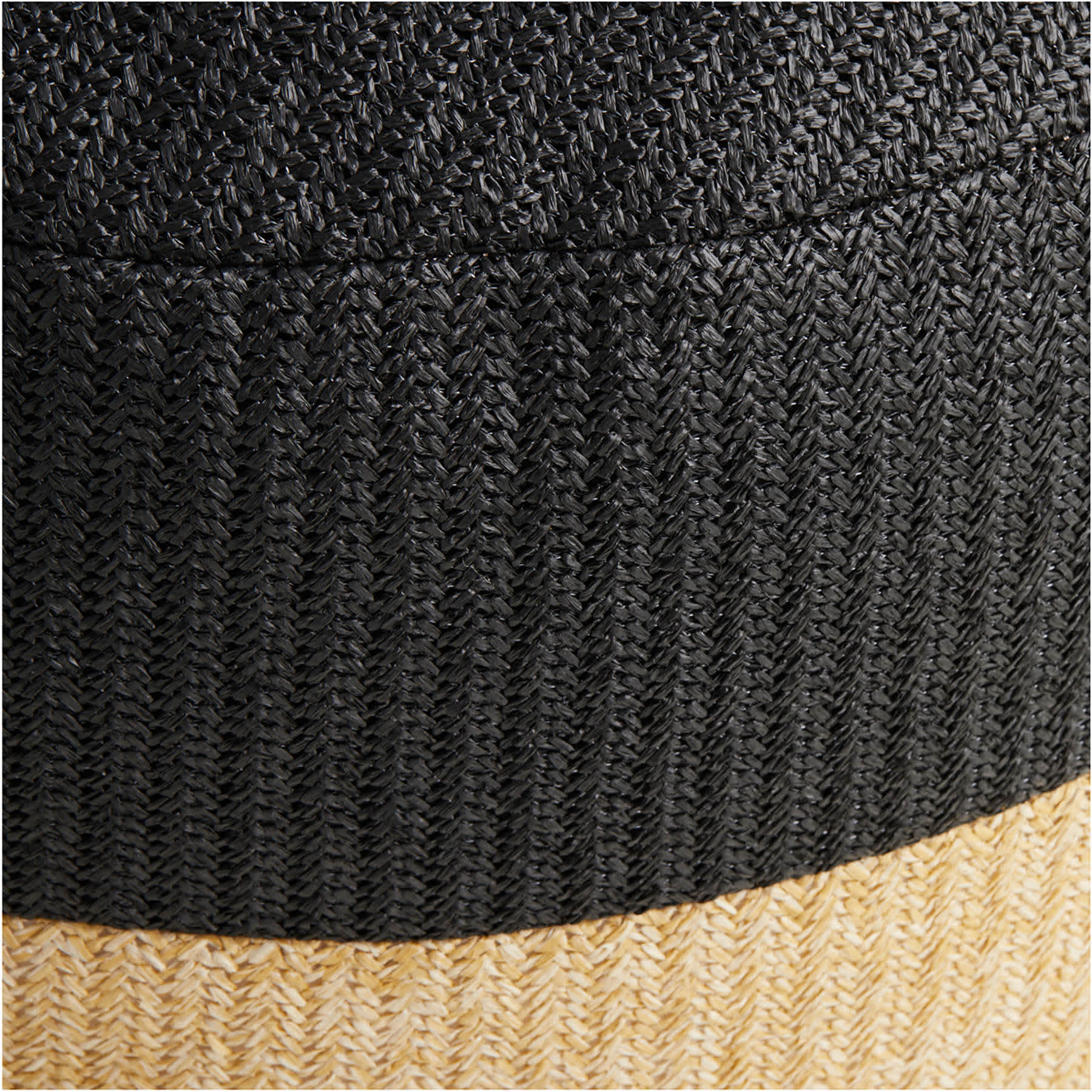 Crosby St. Black & Tan Color Block Hermosa Outdoor Pouf, 23"