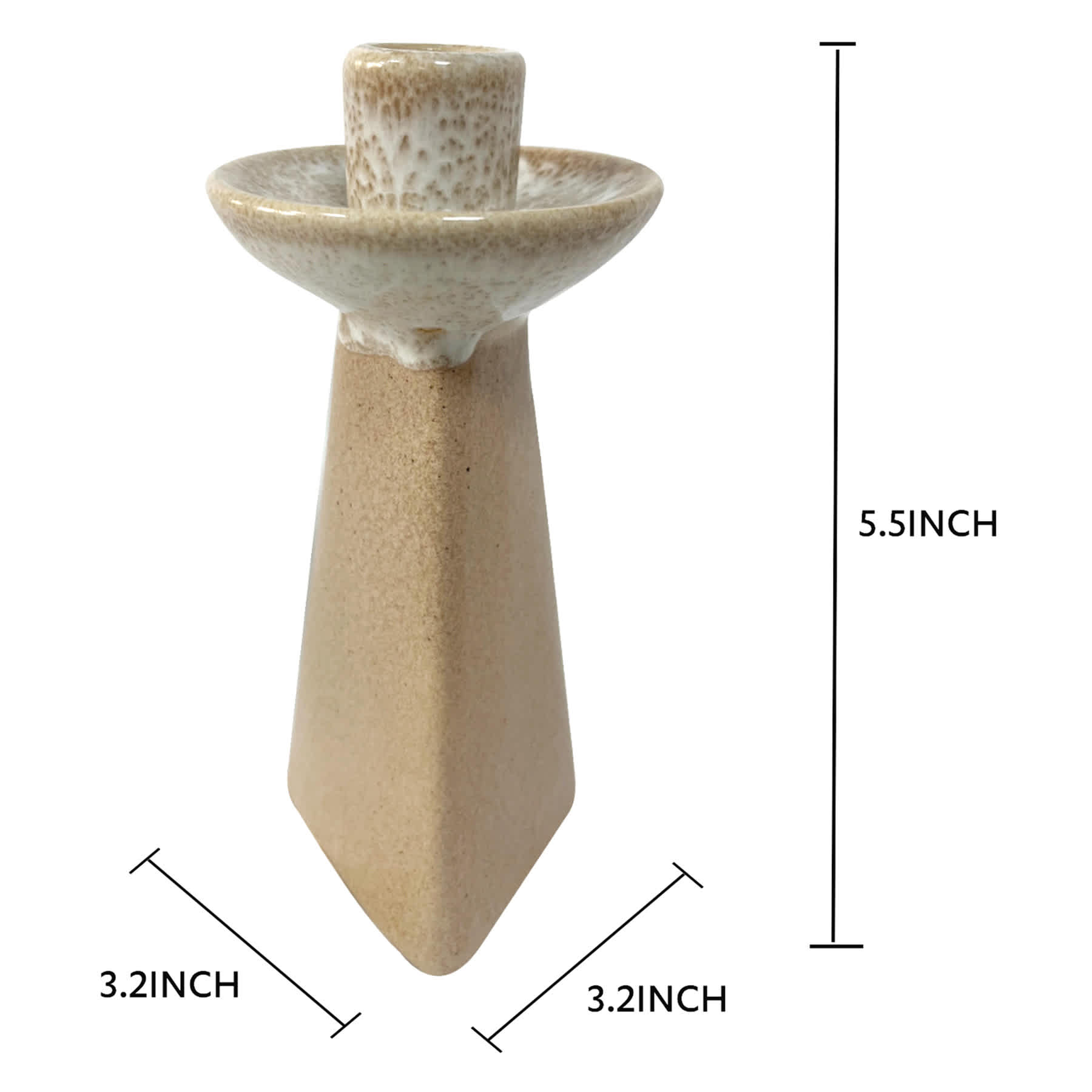 Brown Glaze Taper Candle Holder, 5.5"