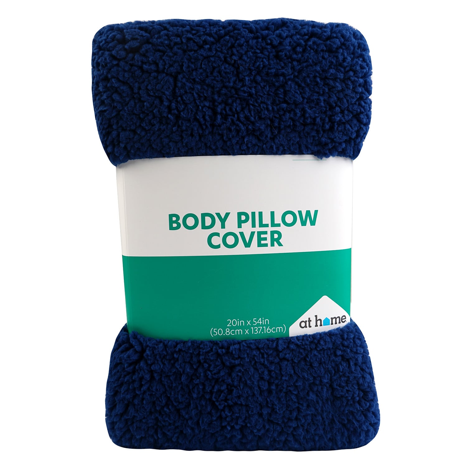 Navy Blue Sherpa Body Pillow Cover, 20x54