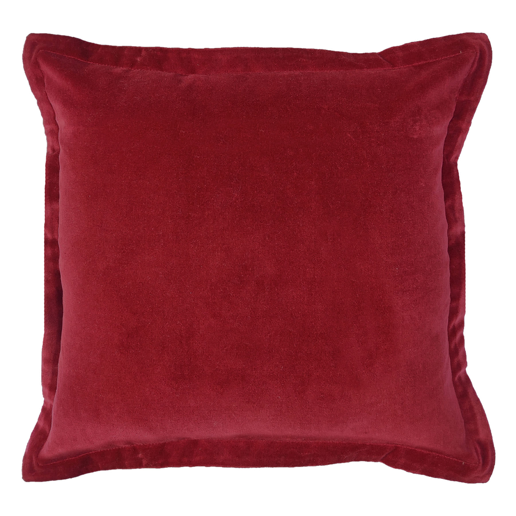 Providence Burgundy Cotton Velvet Throw Pillow, 18"