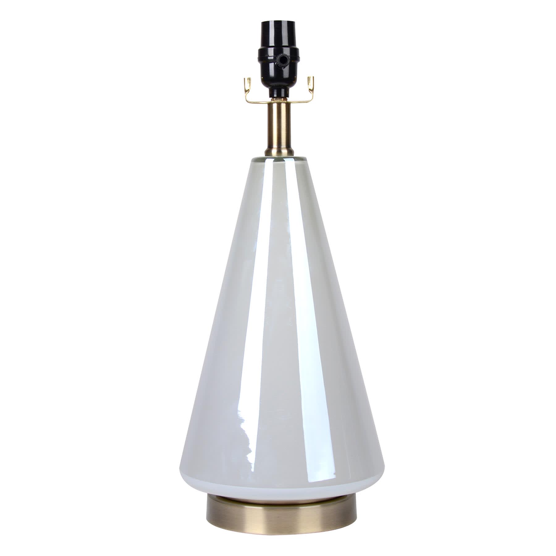 Crosby St. Pearlized Cone Glass Medium Table Lamp Base, 18.3"