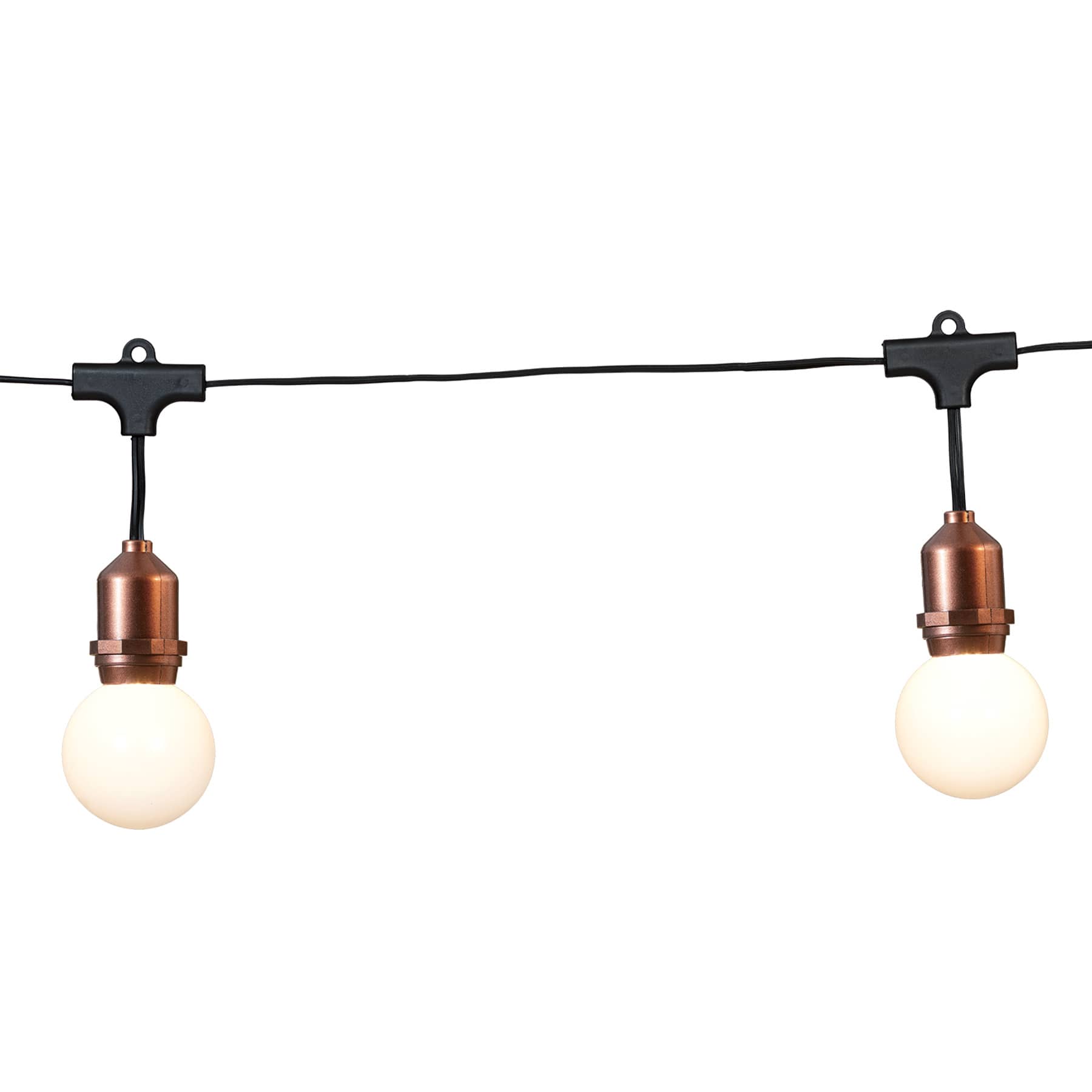 10-Count LED Filament Bulb G60 Frost Globe String Lights with Black Commercial Wire