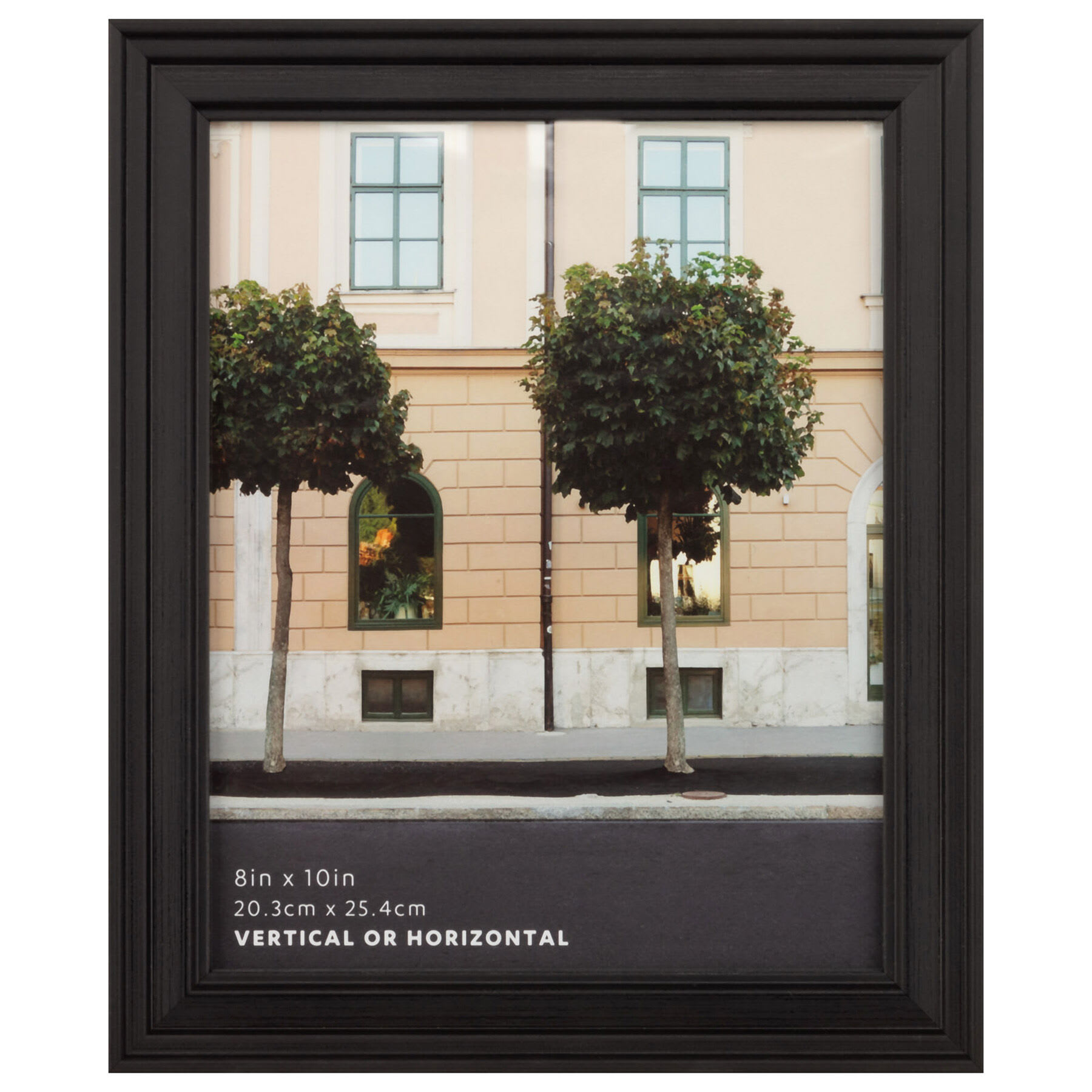 Black Ridged Profile Tabletop Picture Frame, 8x10