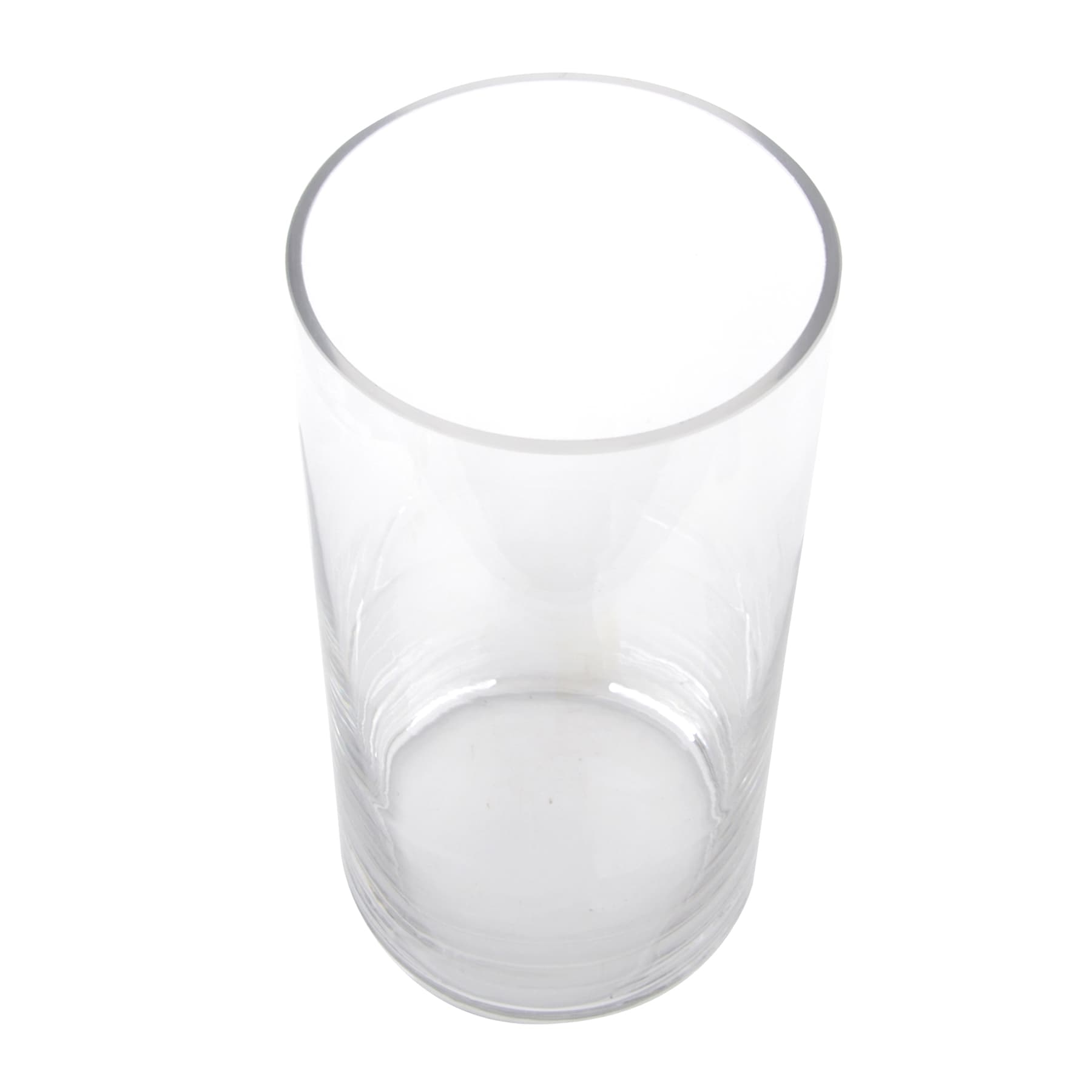 Clear Glass Cylinder Vase, 10"