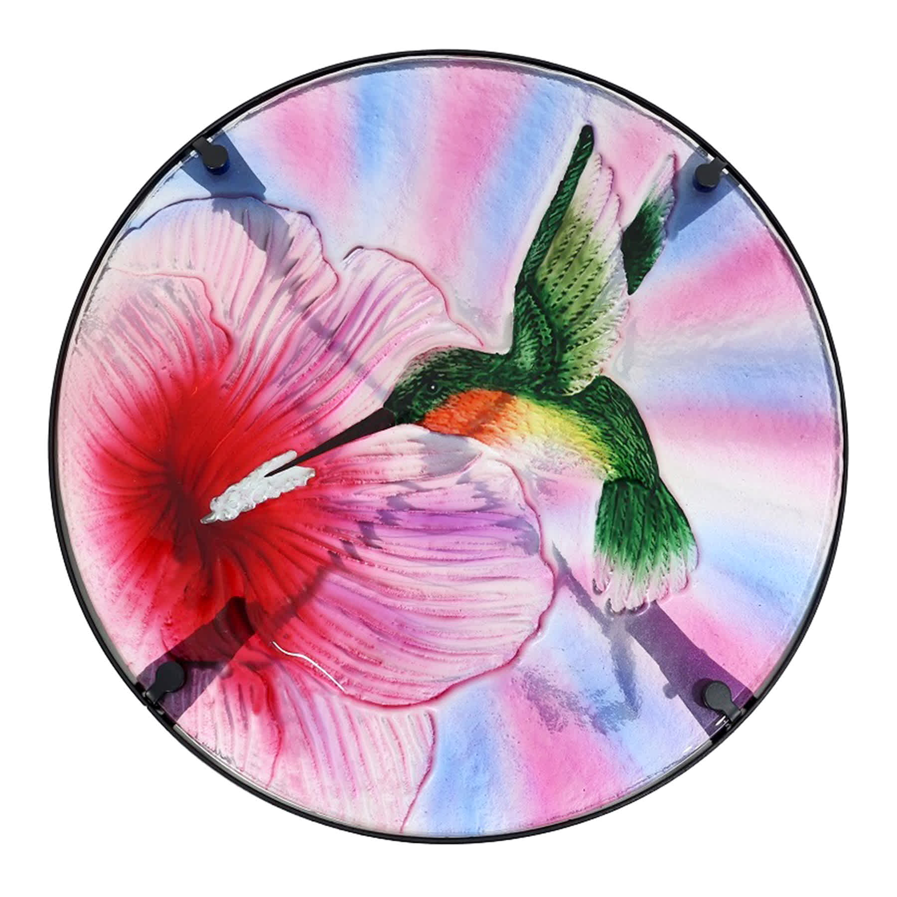 Hummingbird Glass Plant Stand, 12"