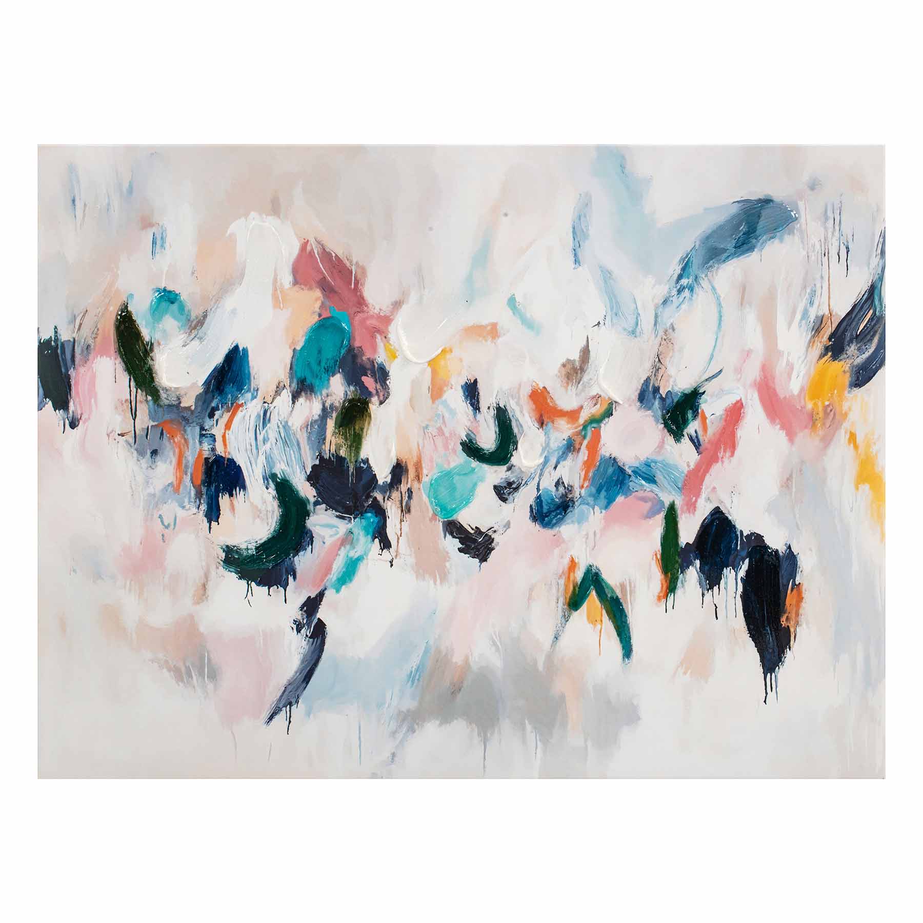 Multicolor Embellished Abstract Canvas Wall Art, 32x40