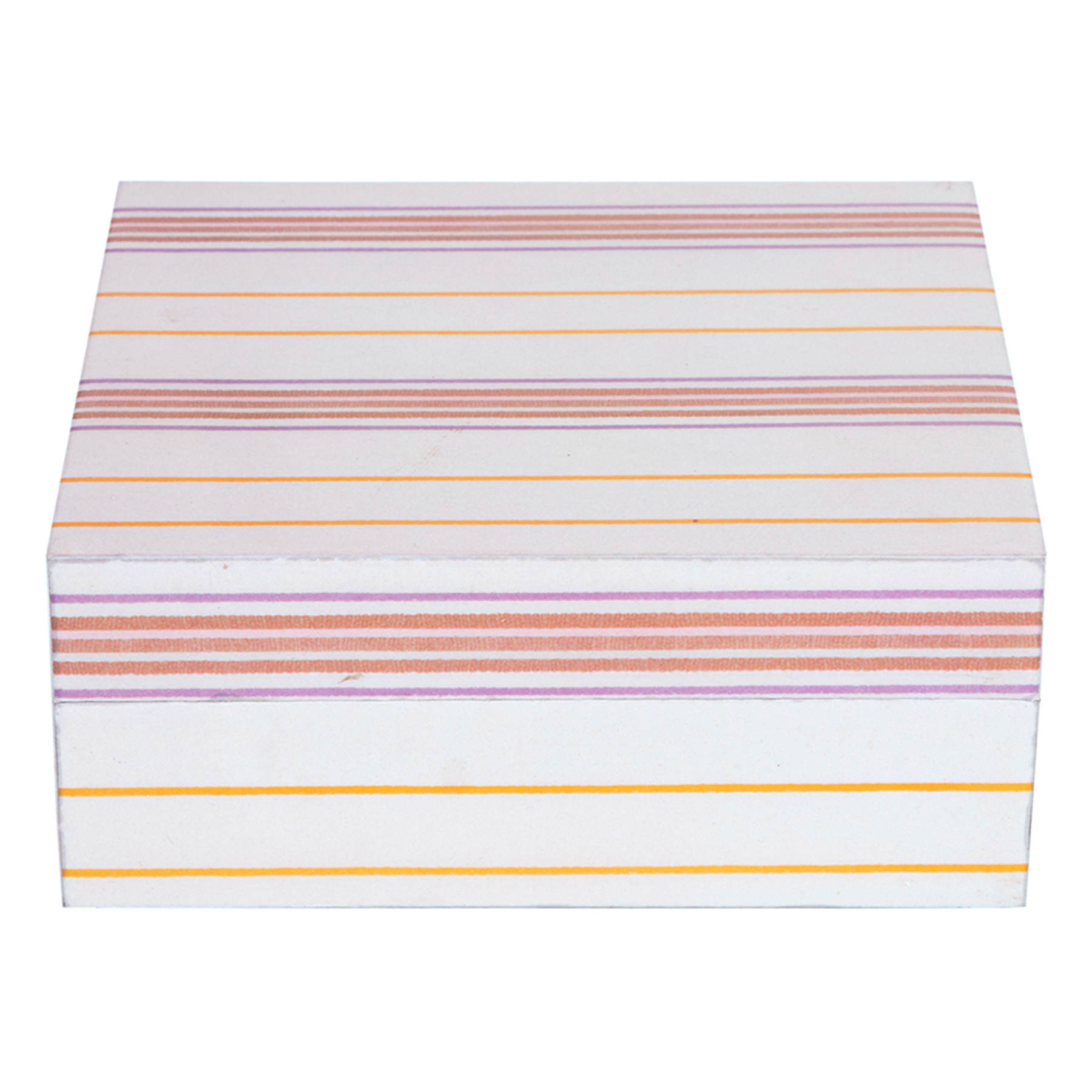 Tracey Boyd Pink Striped Box Decor, 6x5