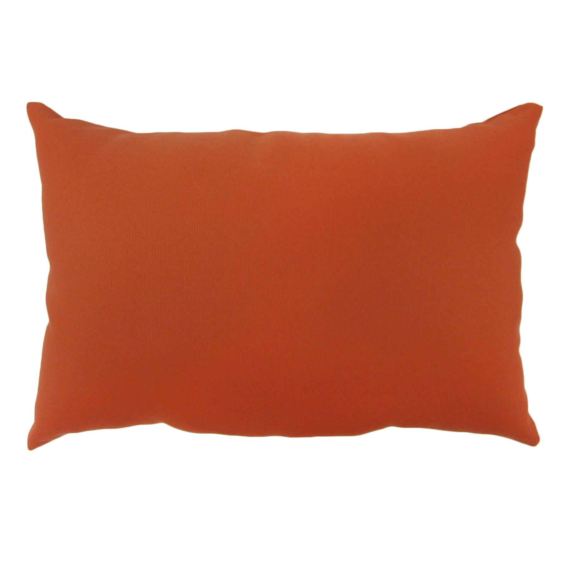 Terracotta Canvas Lumbar Outdoor Throw Pillow, 14x20