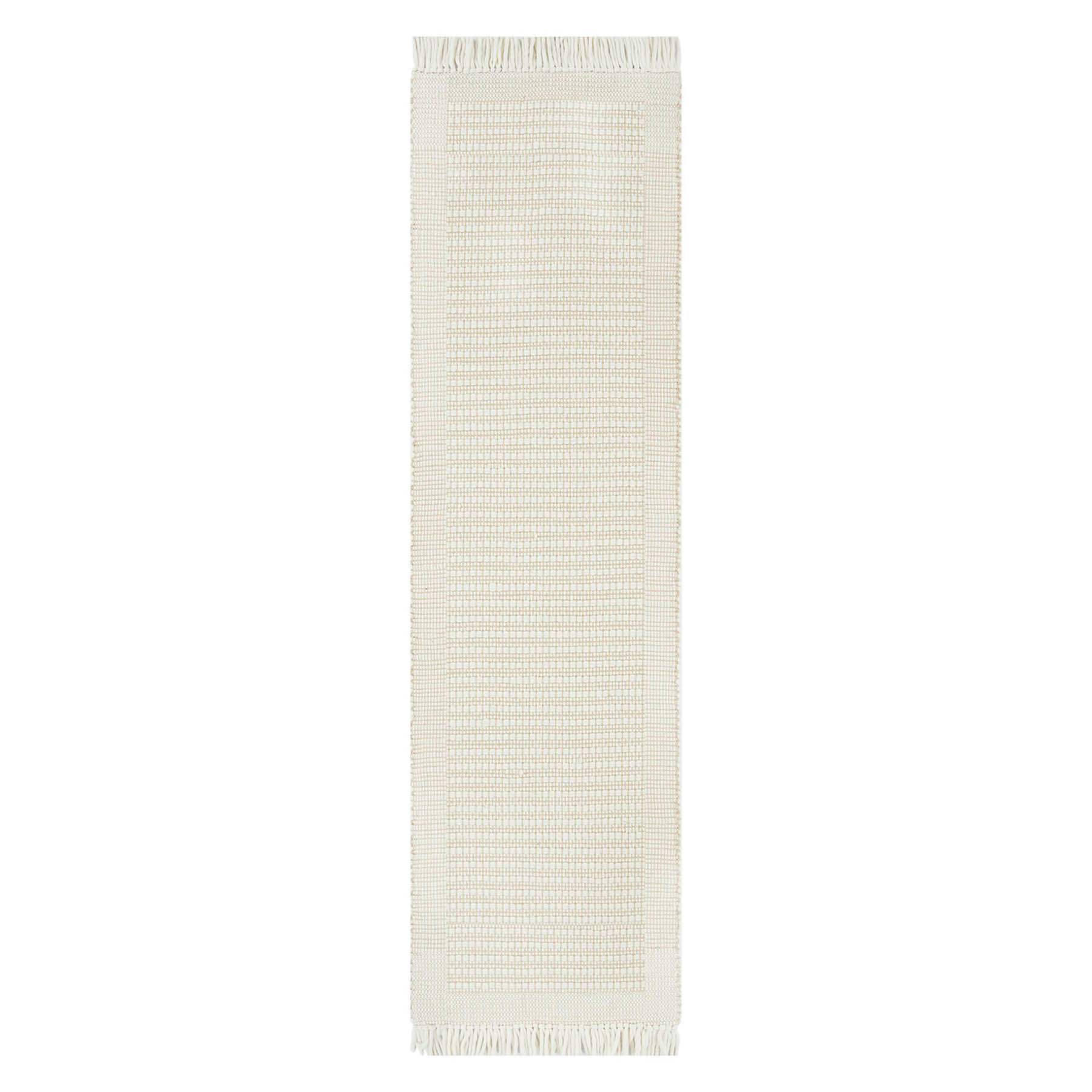 (B818) Honeybloom Newton Ivory Flatweave Runner, 2x7