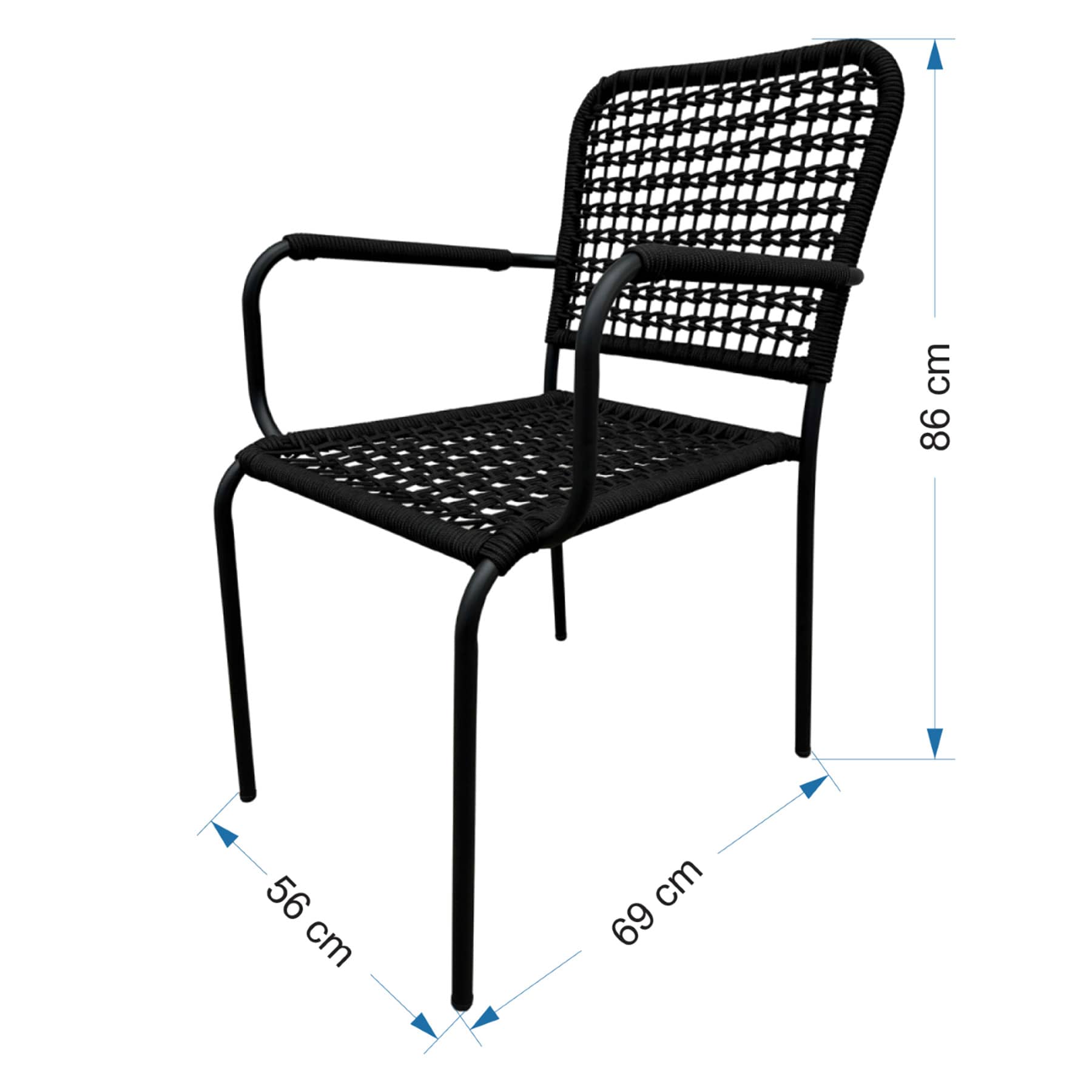 Crosby St. Byron Rope Patio Chair, Black