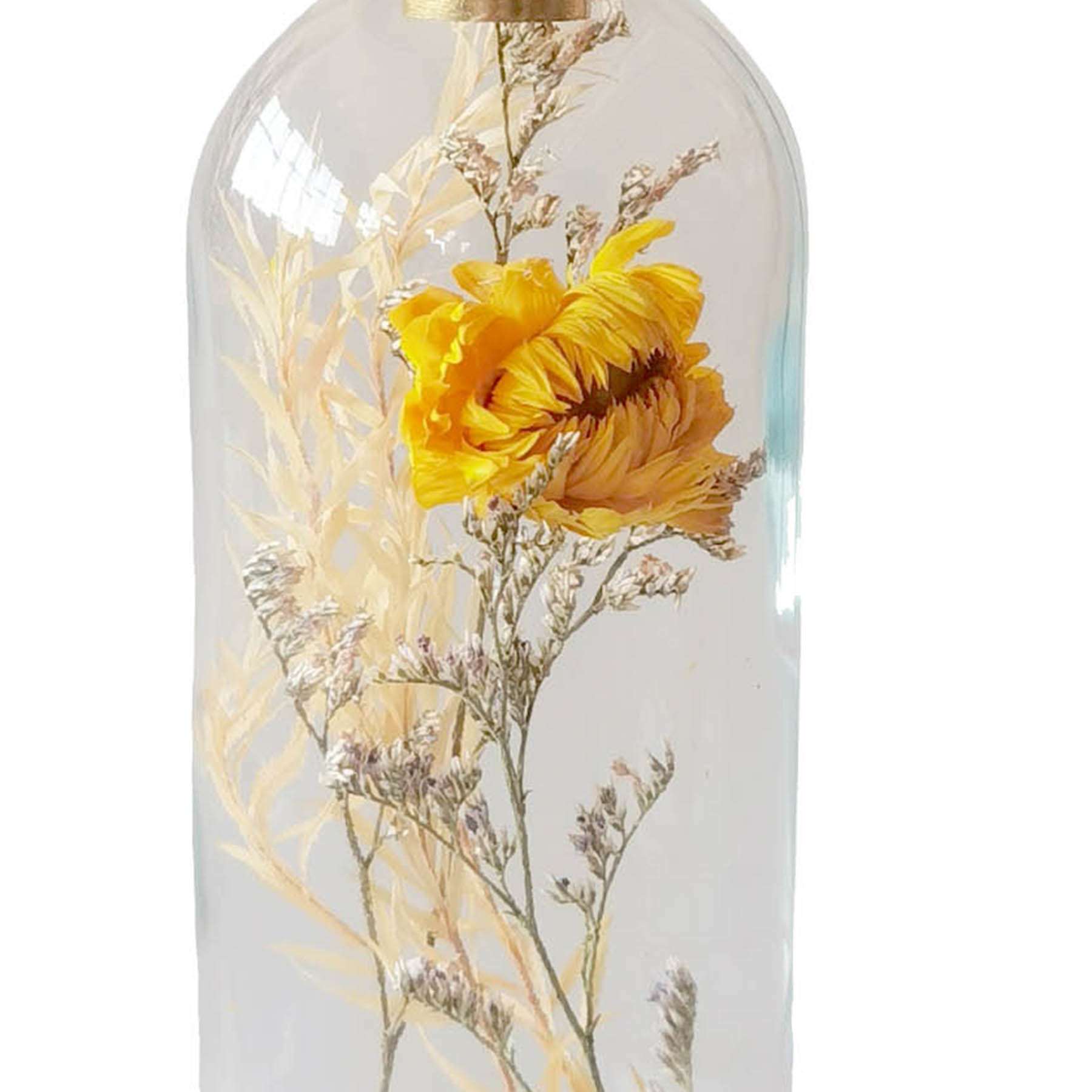 Honeybloom Glass Bottle with Plant Taper Candle Holder, 8"