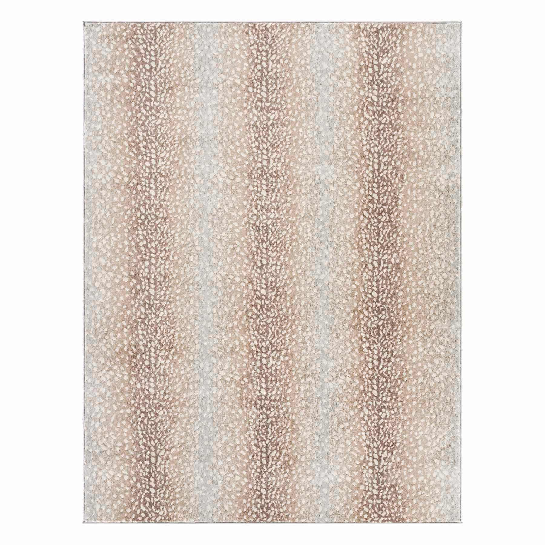 (D614) Crosby St. Roma Neutral Fawn Print Area Rug, 5x7