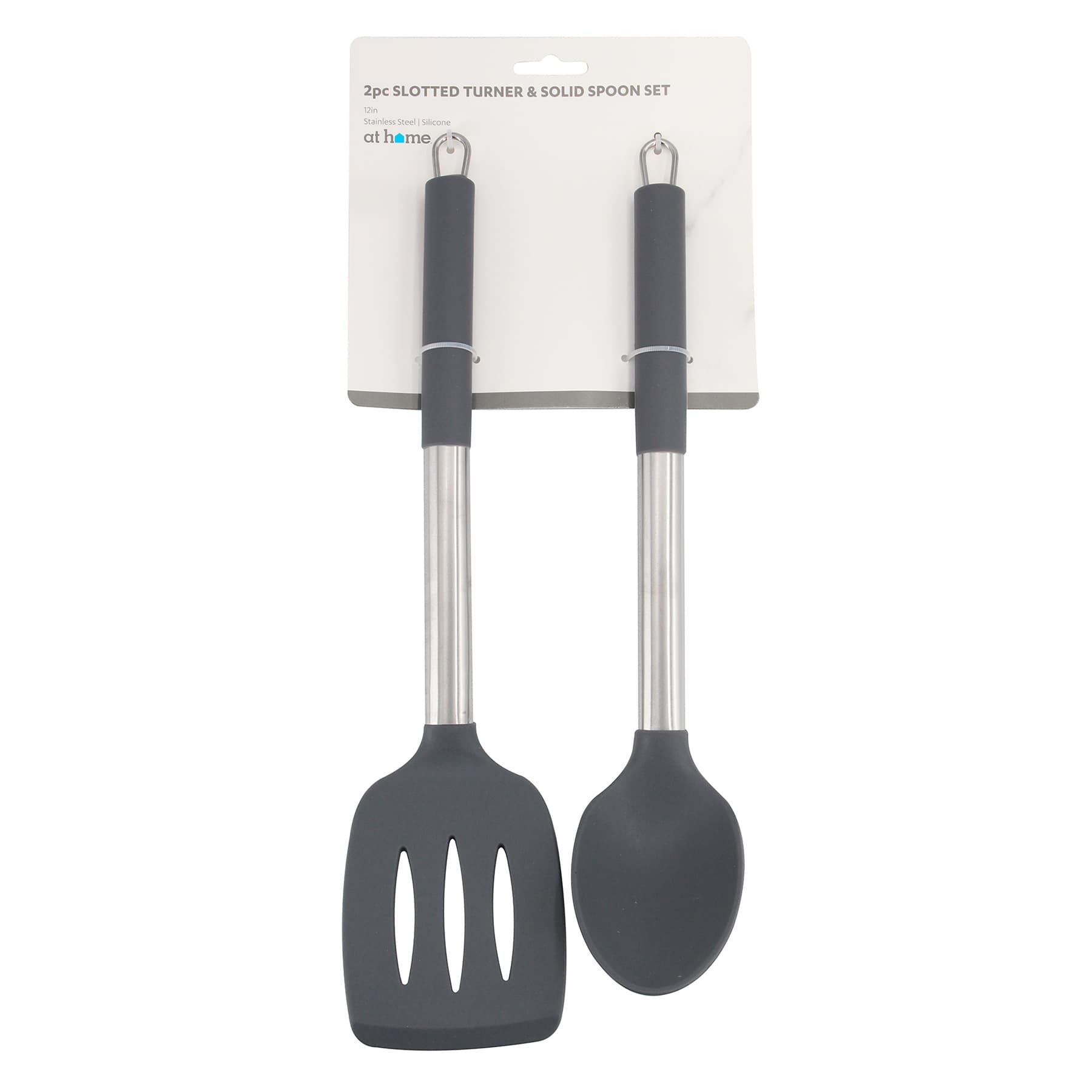 2-Piece Slotted Spatula & Solid Spoon, 12"