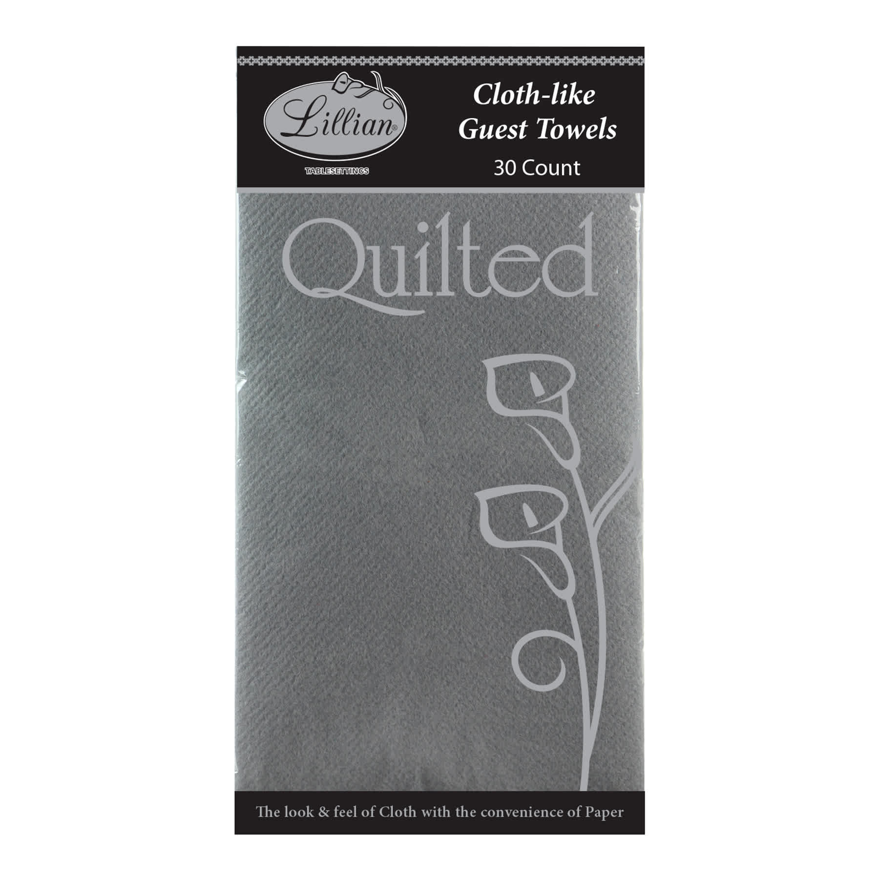 Silver Quilted Guest Towel