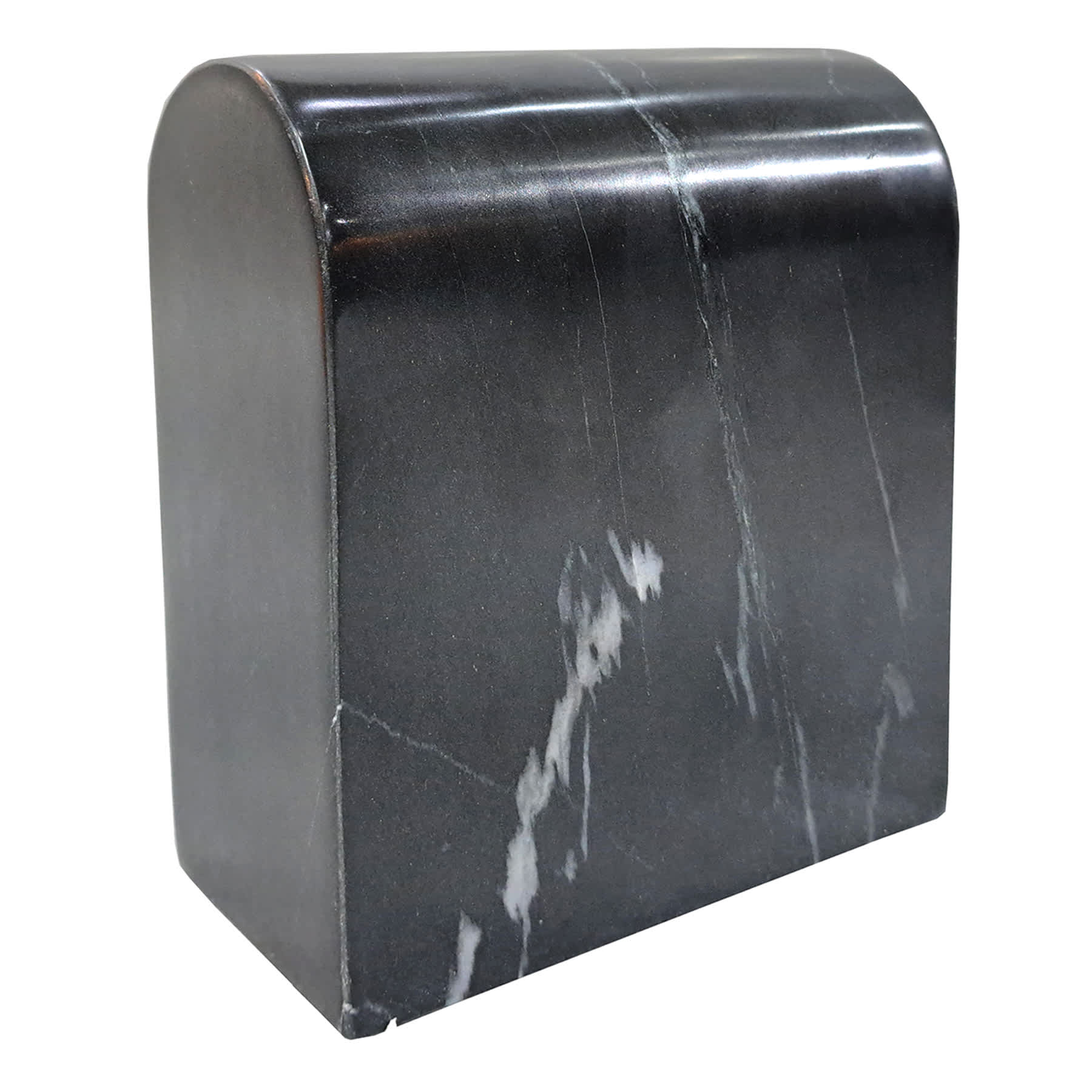 Crosby St. Black Marble Rounded Bookend, 5.7"