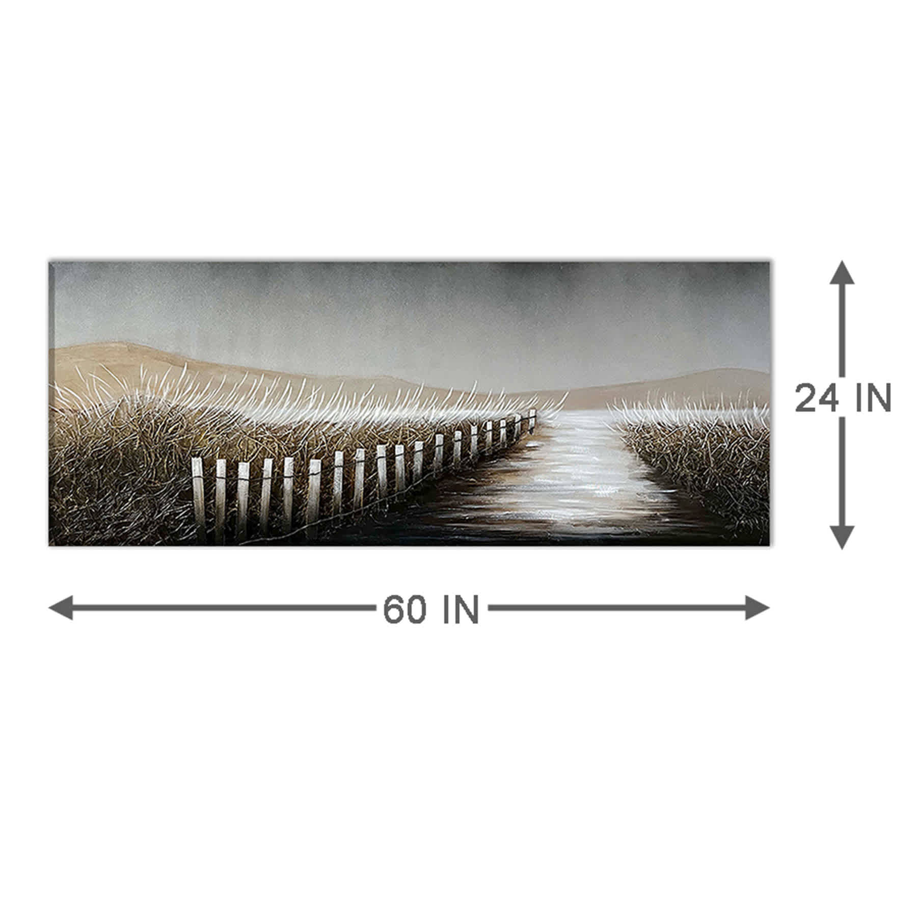 Coastal Path Enhanced Canvas Wall Art, 24x60
