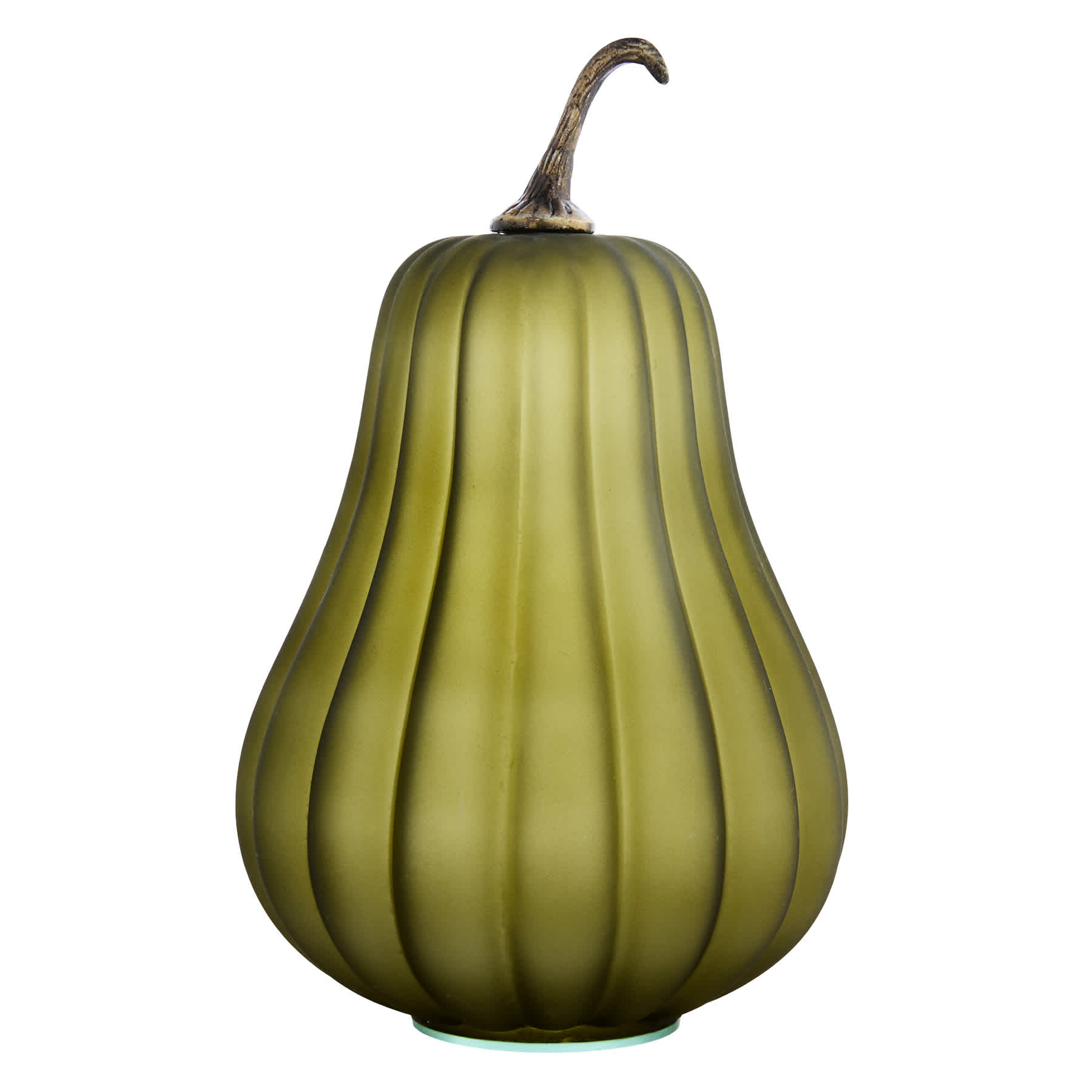 Green Gourd with Whitewash Finish, 8.5"