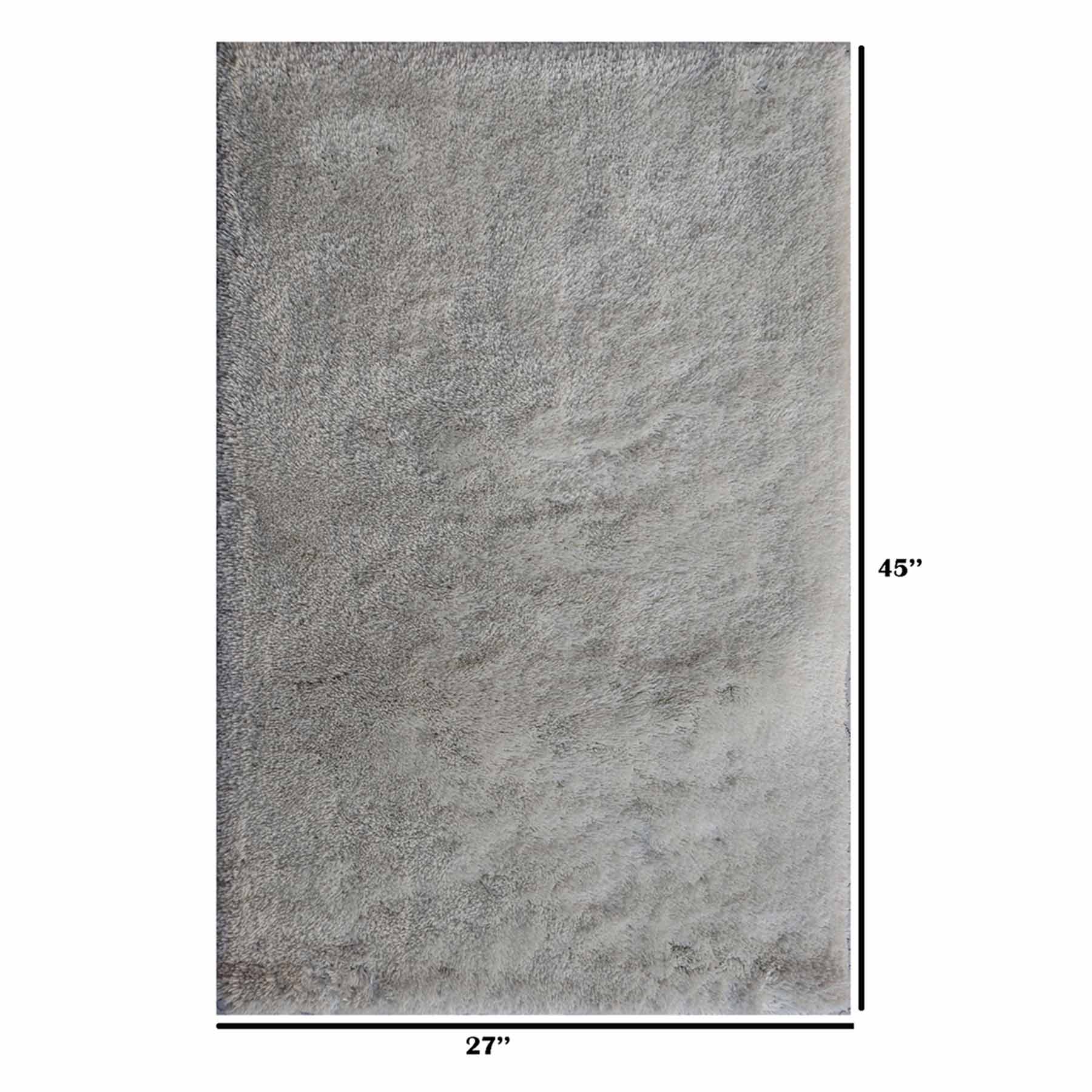 Ivory Textured Tufted Shag Accent Rug, 27x45