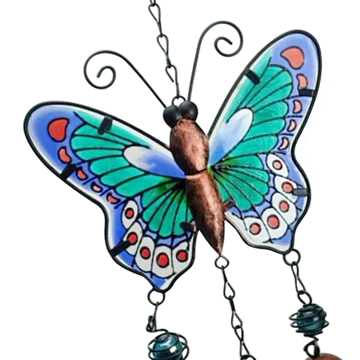 Blue Butterfly Garden Wind Chime, 13.6x6.5
