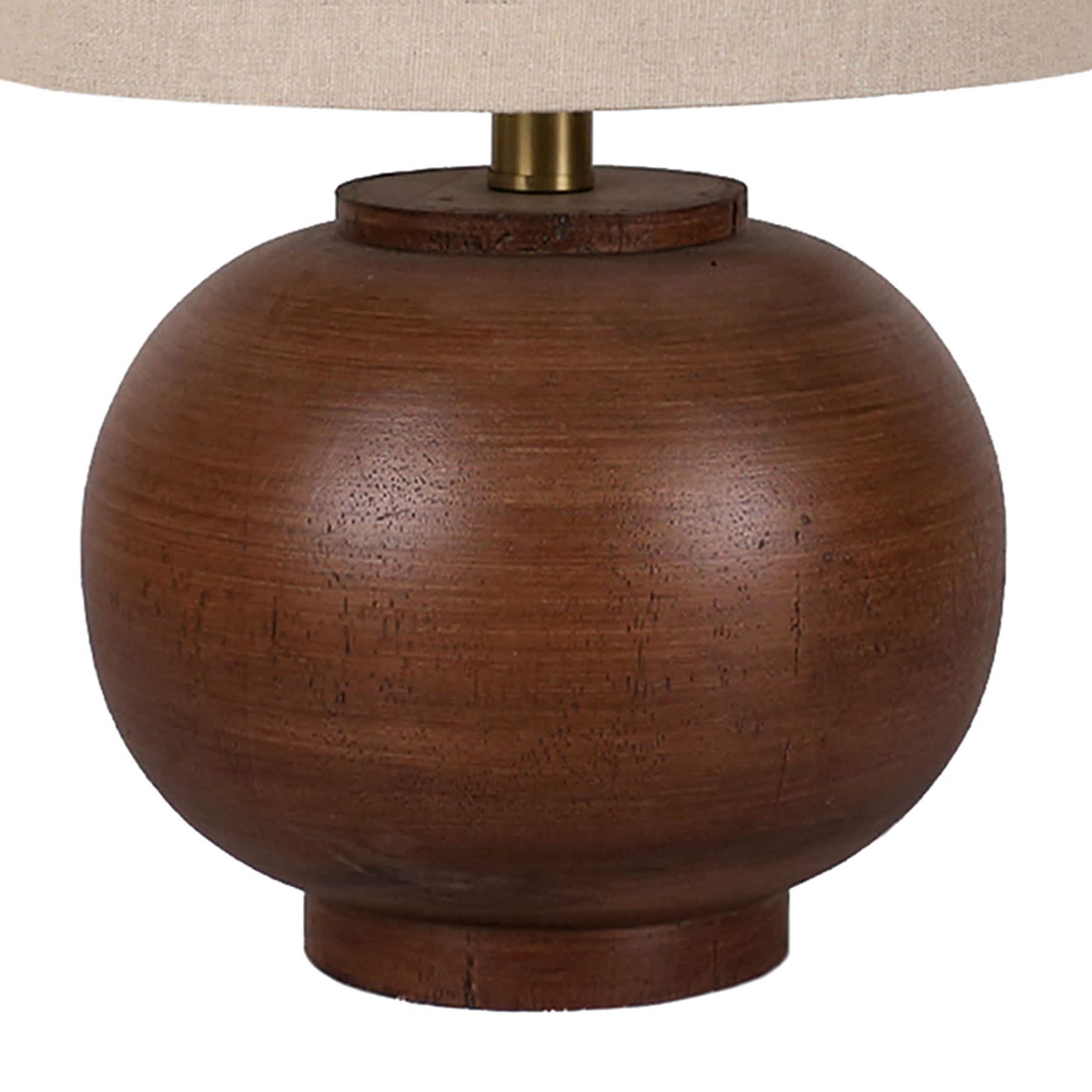 Crosby St. Walnut Wood Finish Sphere Small Table Lamp with Shade, 17.5"