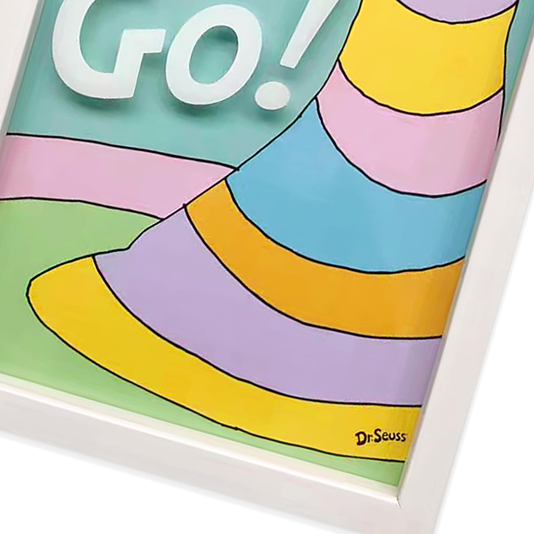 Dr. Seuss Glass Framed Places Oh the Places You'll Go Print Wall Decor, 20x10