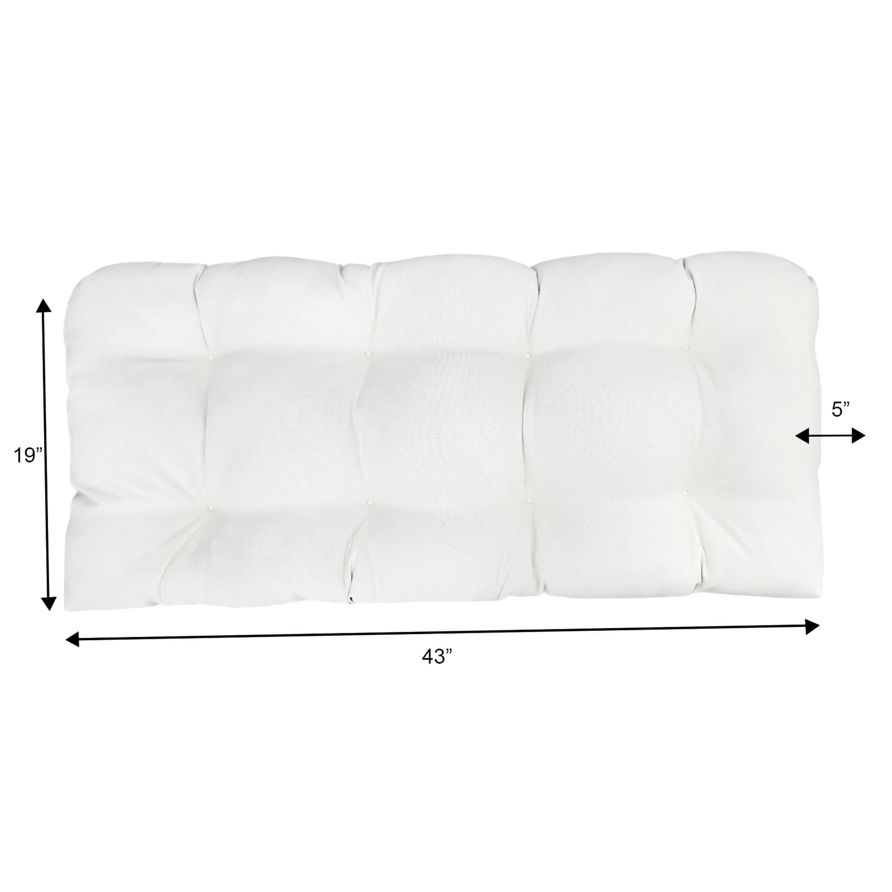 Natural Canvas Outdoor Wicker Settee Cushion