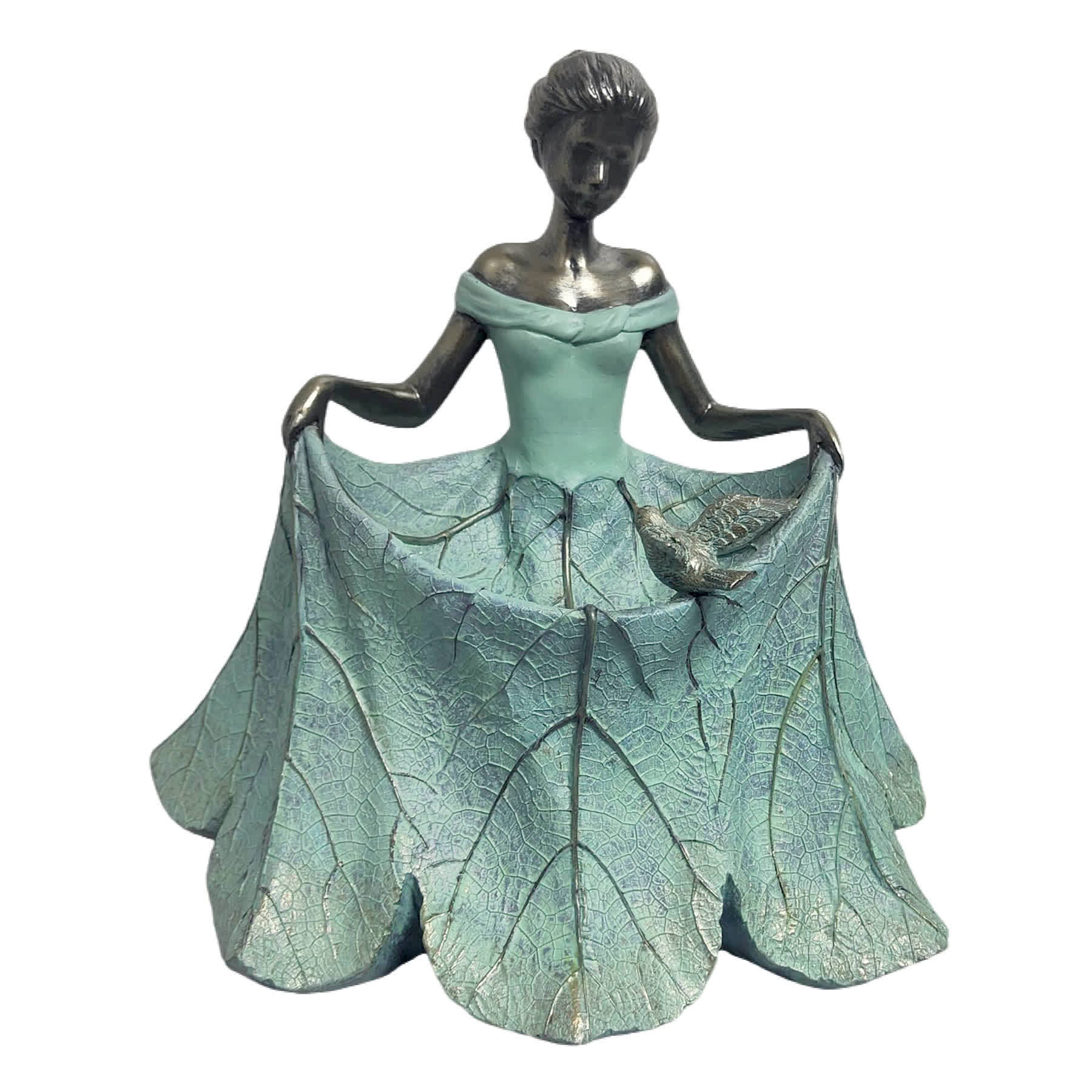 Girl in Green Dress Bird Feeder, 13.2"