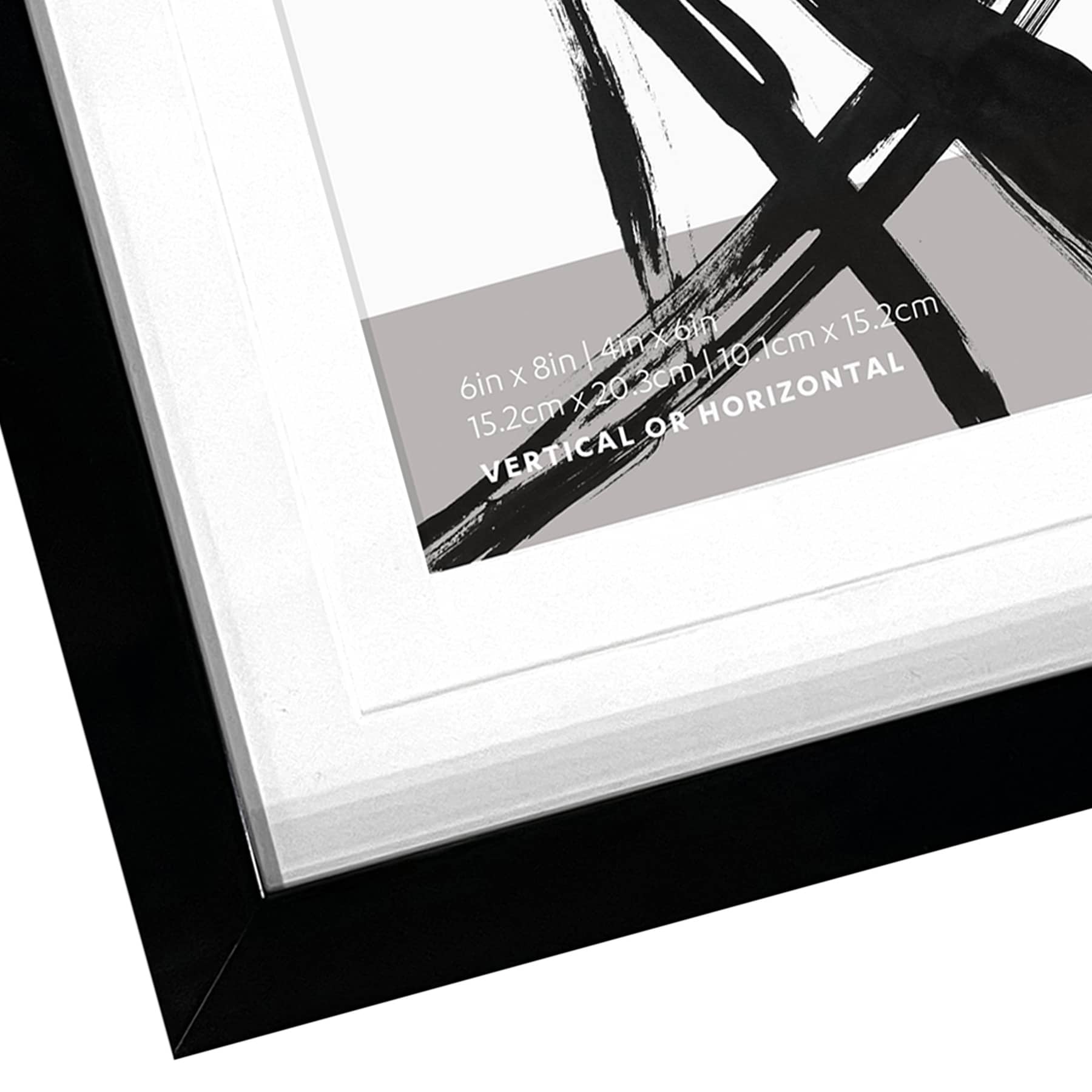 Black Double Matted Wall Frame, 6x8