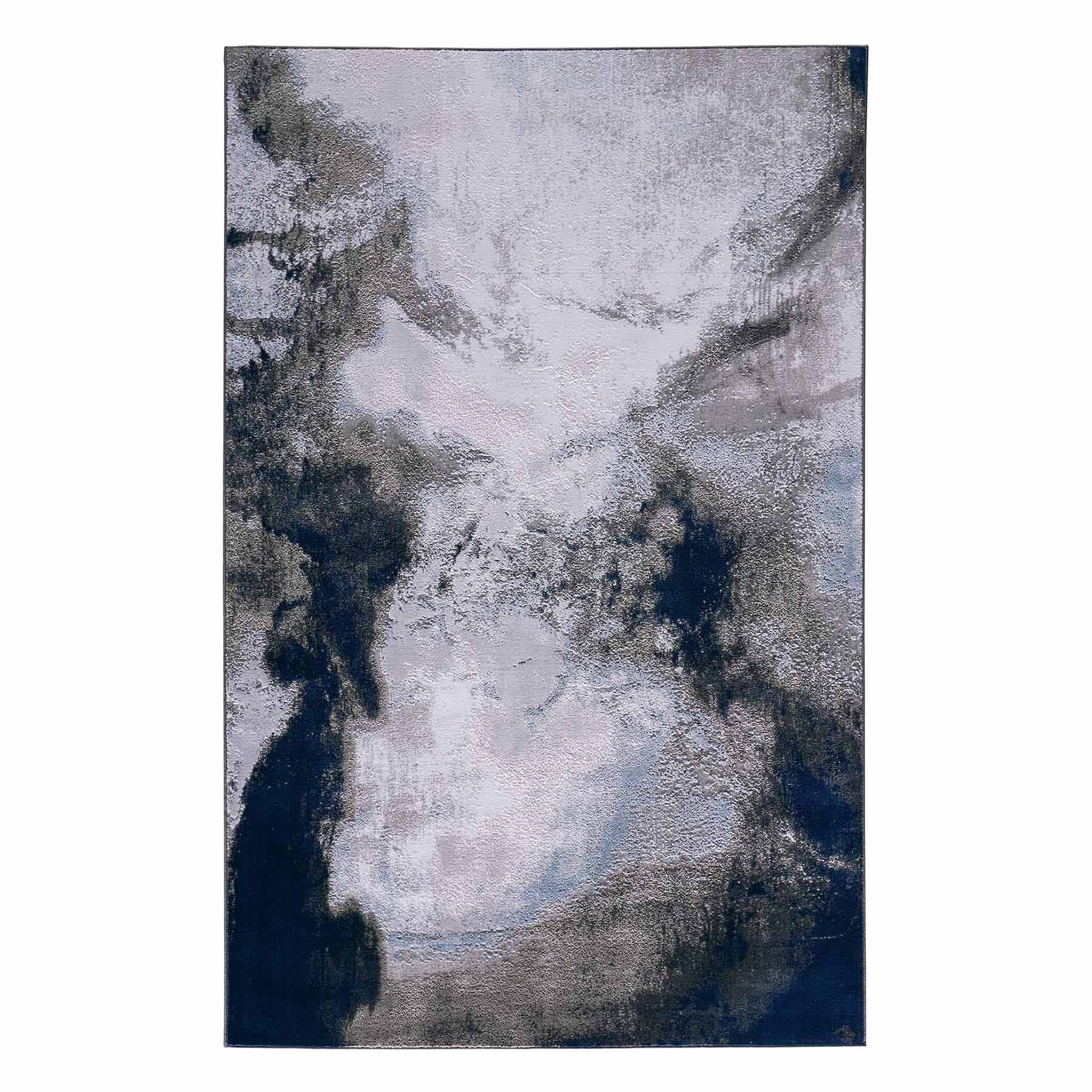 (B526) Oasis Blue Contemporary Design Area Rug, 7x10