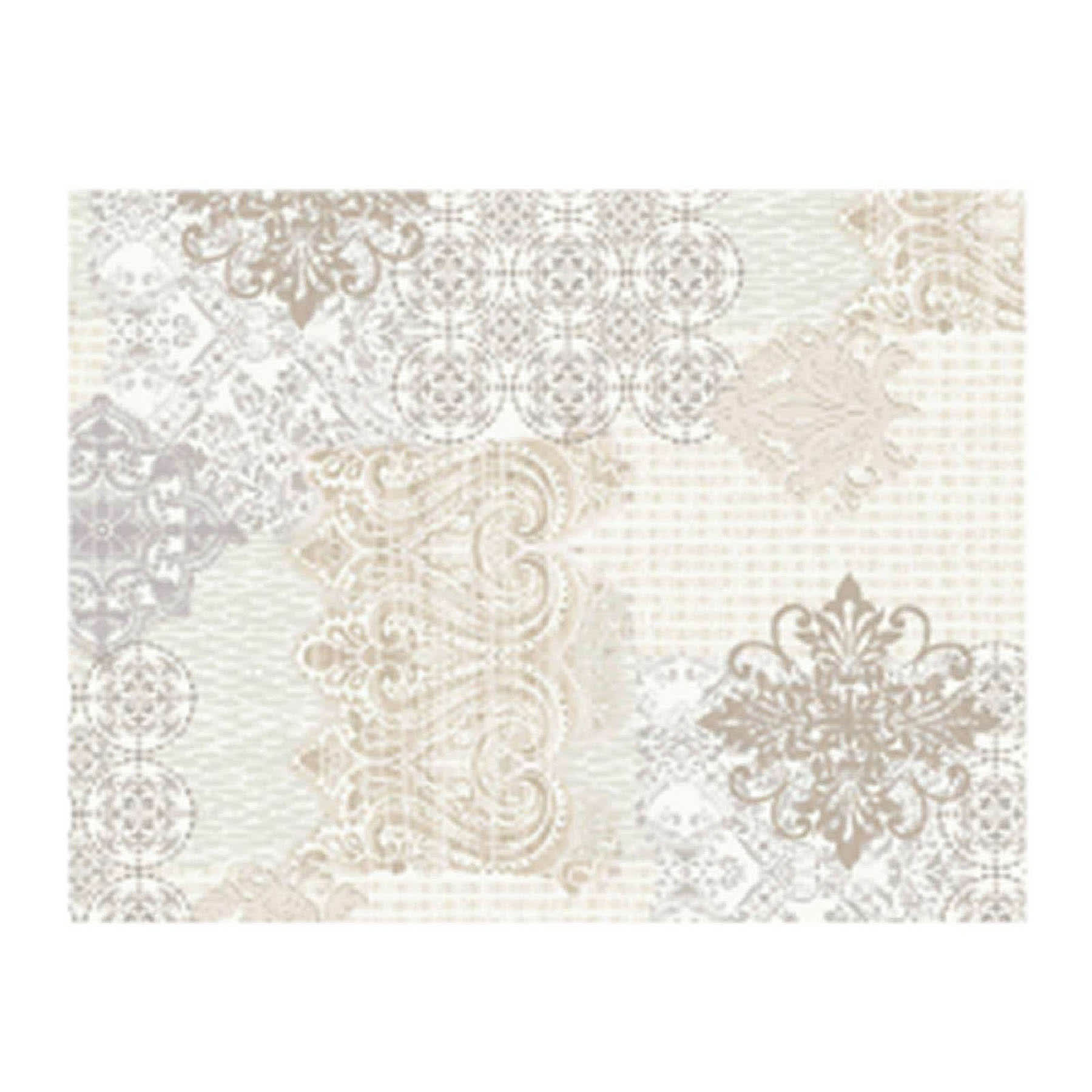 Neutral Patchwork Design Easy Care Tablecloth, 60x84